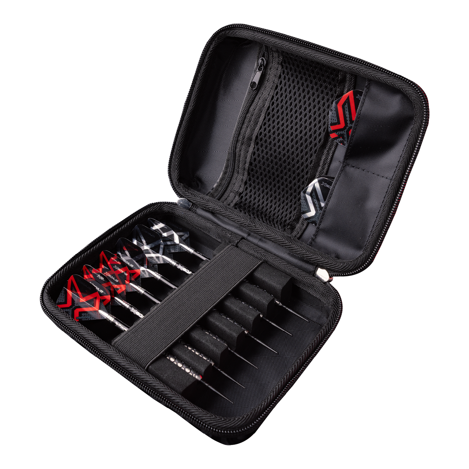 Das Bild zeigt das Produkt Winmau Blade X Armor G2 Dartwallet. Es handelt sich um eine hochwertige Darttasche für den sicheren Transport von Darts und Zubehör.