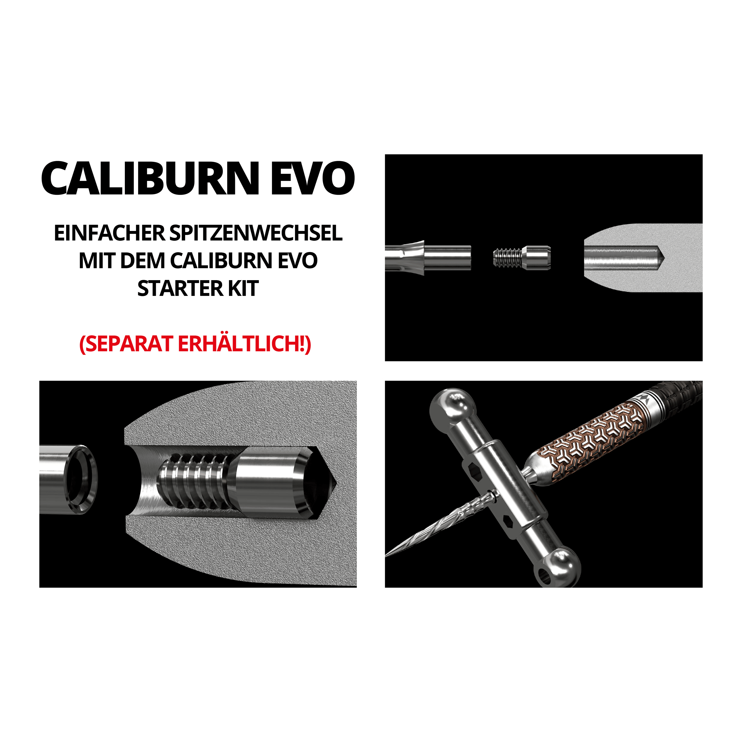 Mission Caliburn EVO System Steel Dart Tips - Grooved - Black