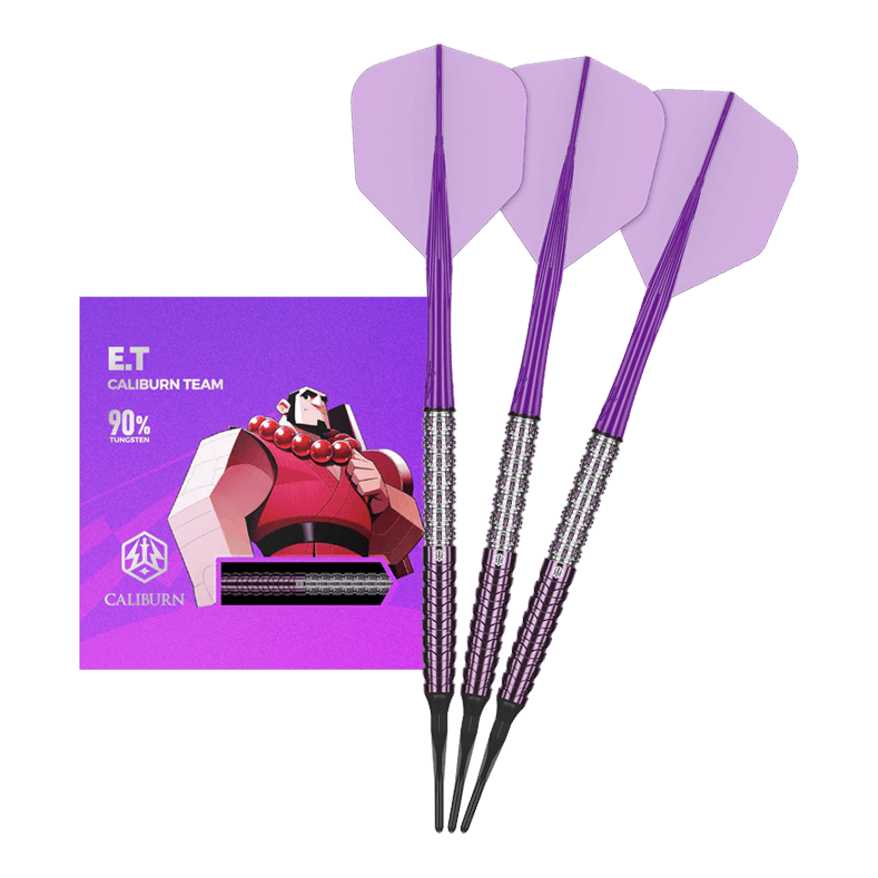 Caliburn Awakening ET soft darts - 20.5g Zu sehen ist ein Produkt mit dem Dateinamen CB1896_Caliburn_Awakening_ET_Softdarts_Full. Wahrscheinlich handelt es sich um einen vollständigen Softdart.