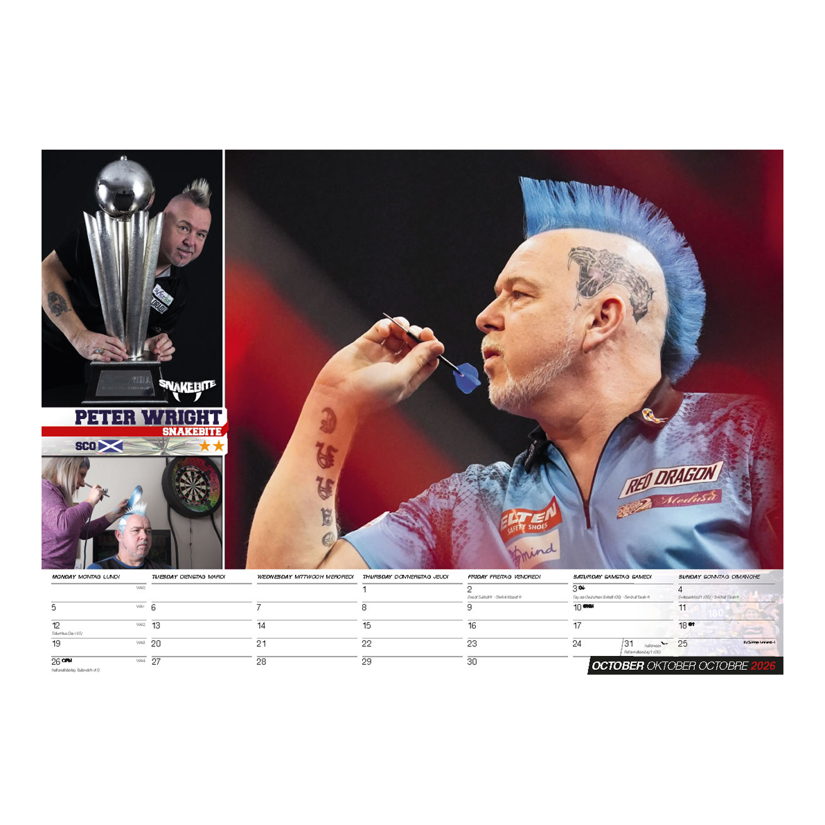 Darts Kalender 2026 Darts Kalender 2026 wird gezeigt. Es ist ein Kalender mit einem Darts-Motiv für das Jahr 2026.