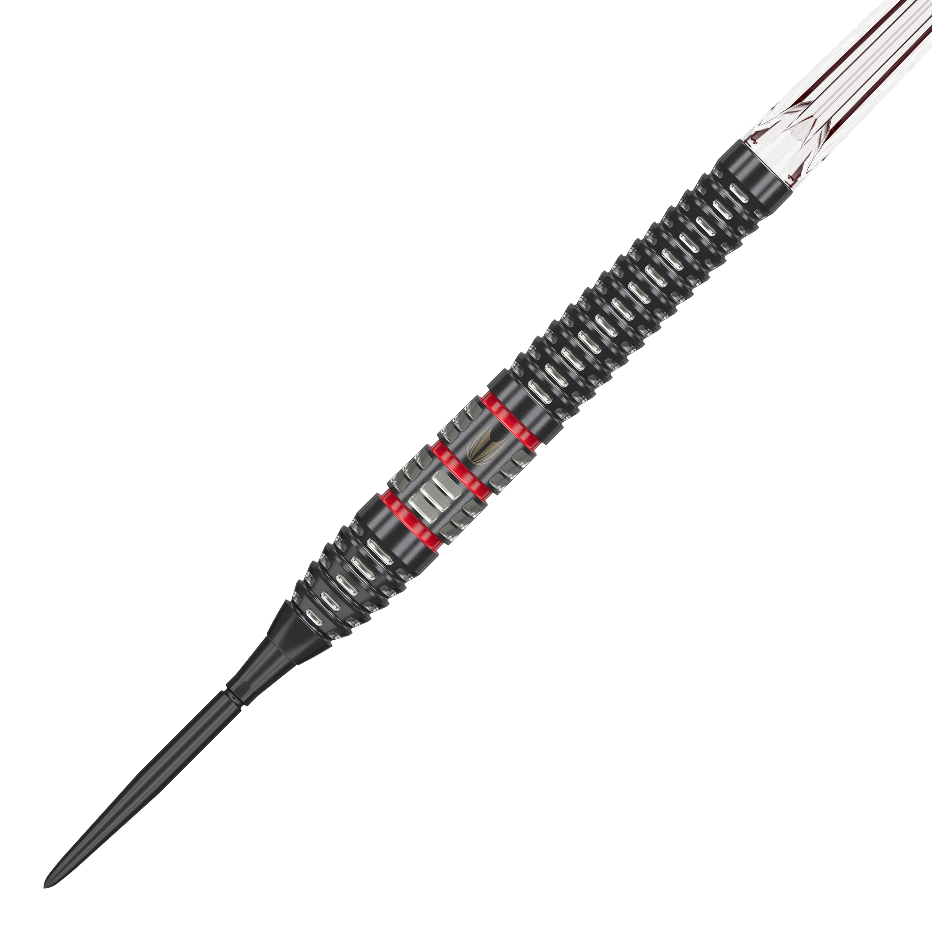 Target Nathan Aspinall 95K Swiss Point Steeldarts sind auf dem Bild dargestellt. Der Fokus liegt auf der Form und Verarbeitung der Darts.