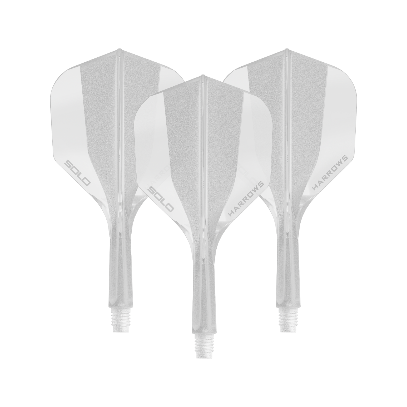 Harrows Solo No6 Flight Shaft System - Clear Zu sehen ist ein Harrows Solo No6 Flight Shaft System in klarer Ausführung, 20mm, als Set. Das Produkt wird als Ersatzteil für Dartpfeile verwendet.