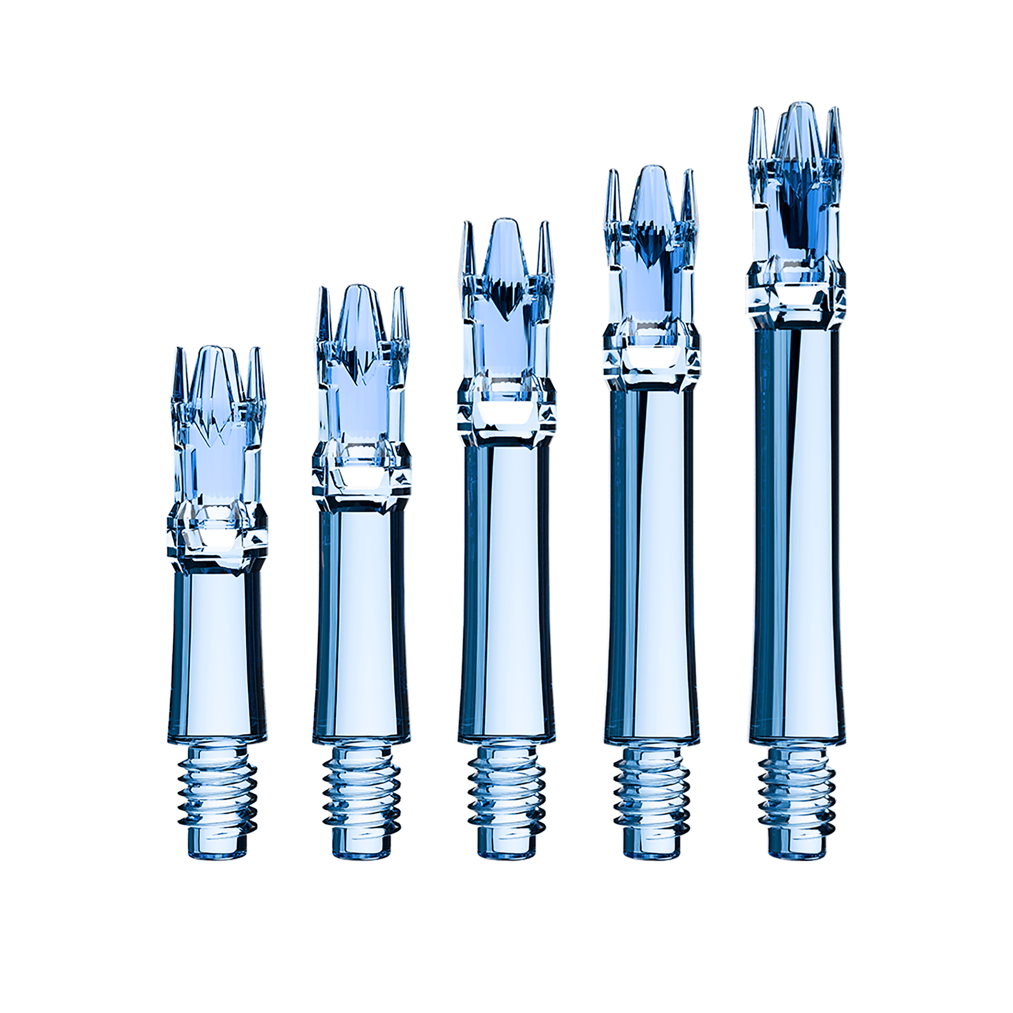 L-Style L-System Replacement Shafts - Clear Blue Zu sehen sind die L-Style L-System Ersatzshafts in Clear Blue. Die blauen Schäfte sind Ersatzteile für Dartpfeile.