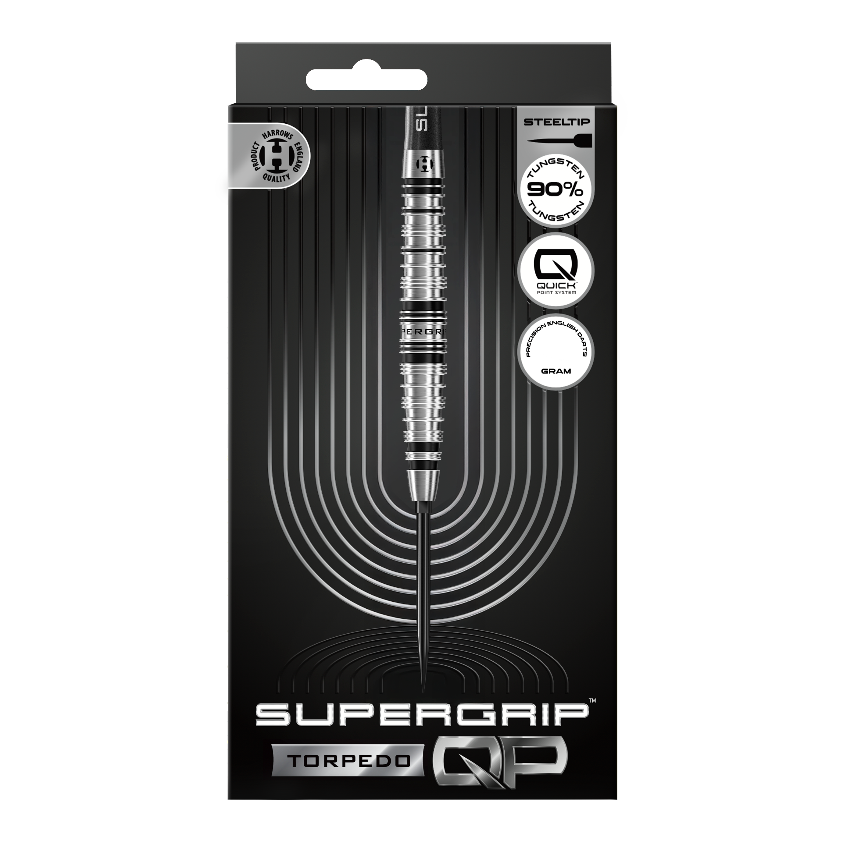 Harrows Supergrip Torpedo Quick Point Steel Darts Hier werden die Harrows Supergrip Torpedo Quick Point Steeldarts dargestellt. Diese Darts sind robust und für hohe Performance beim Spielen geeignet.