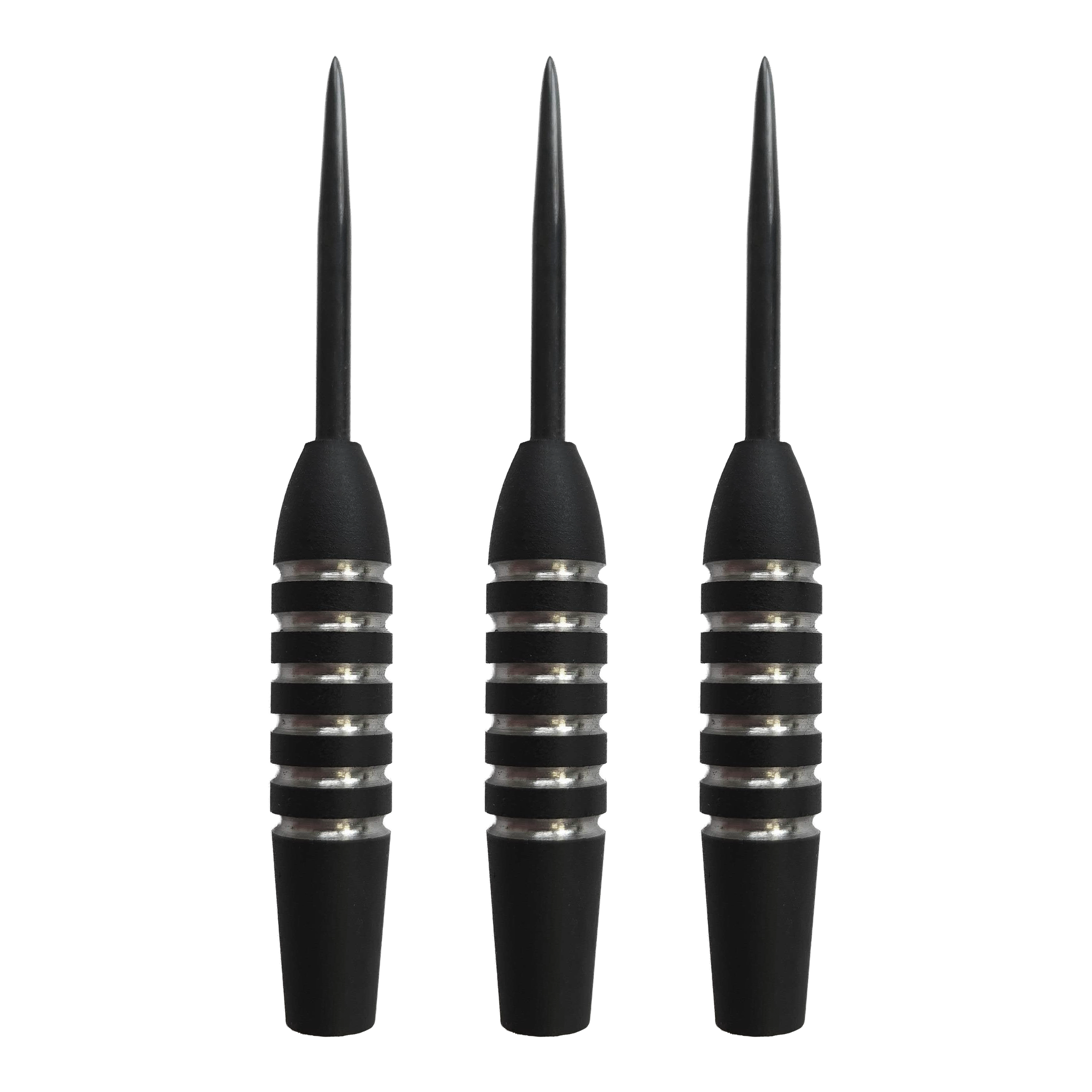 Auf dem Bild ist das Set McDart Void 2 Steeldart-Barrels - 23g zu sehen. Es handelt sich um eine Nahaufnahme der Steeldart-Barrels als Set.