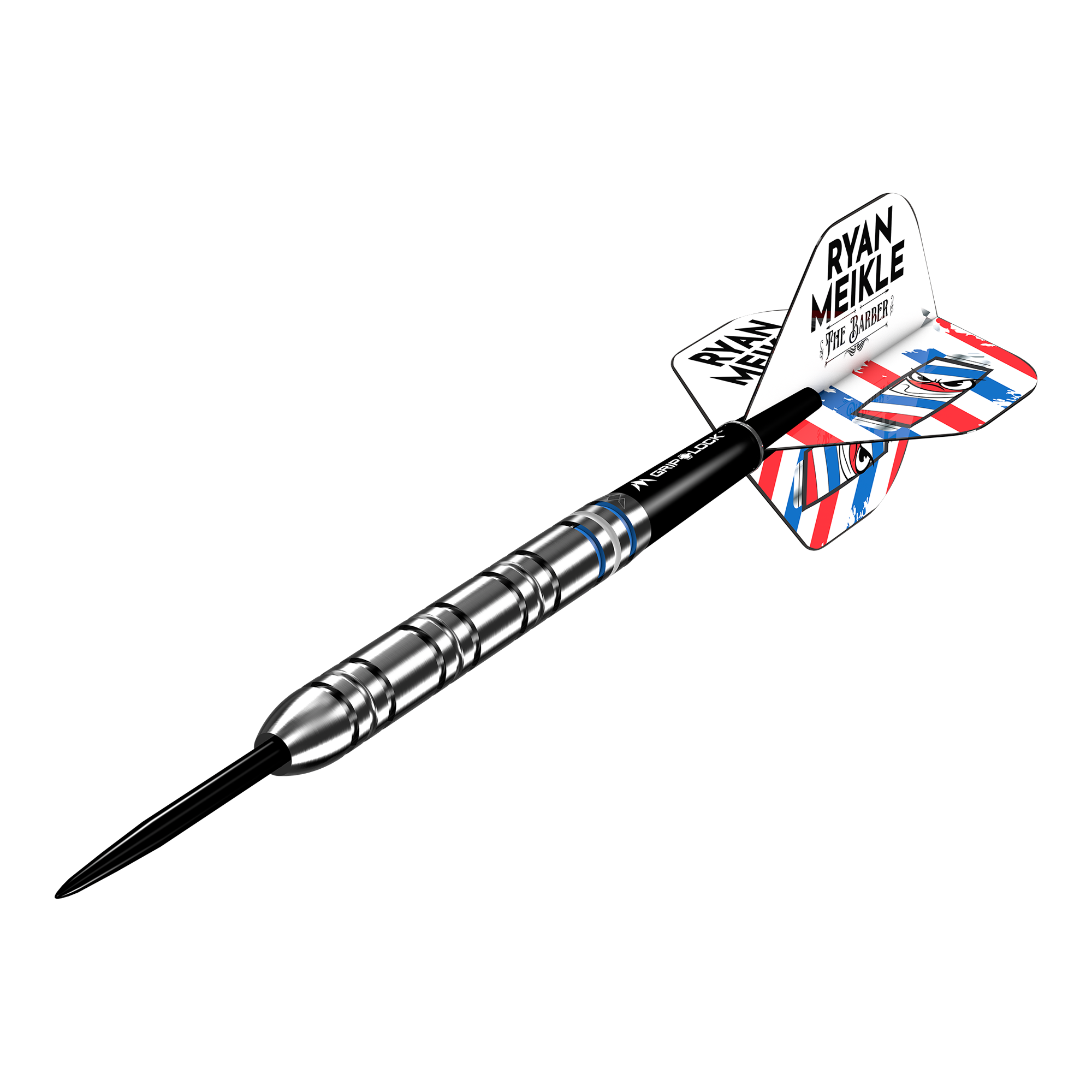 Mission Ryan Meikle The Barber Steeldarts - 23g Das Bild zeigt die Mission Ryan Meikle The Barber Steeldarts - 23g. Es handelt sich um professionelle Steeldarts mit hoher Genauigkeit.