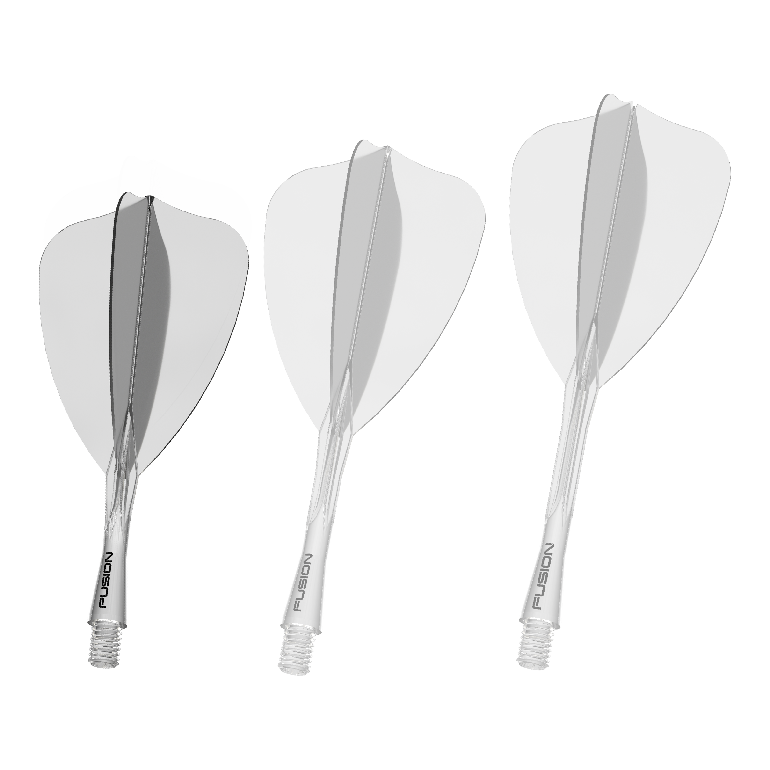 Zu sehen ist das Winmau Fusion Flight Shaft System Arrow in klarer Ausführung mit einer Länge von 22mm. Es ist speziell zum Einsatz an Dartpfeilen bestimmt.