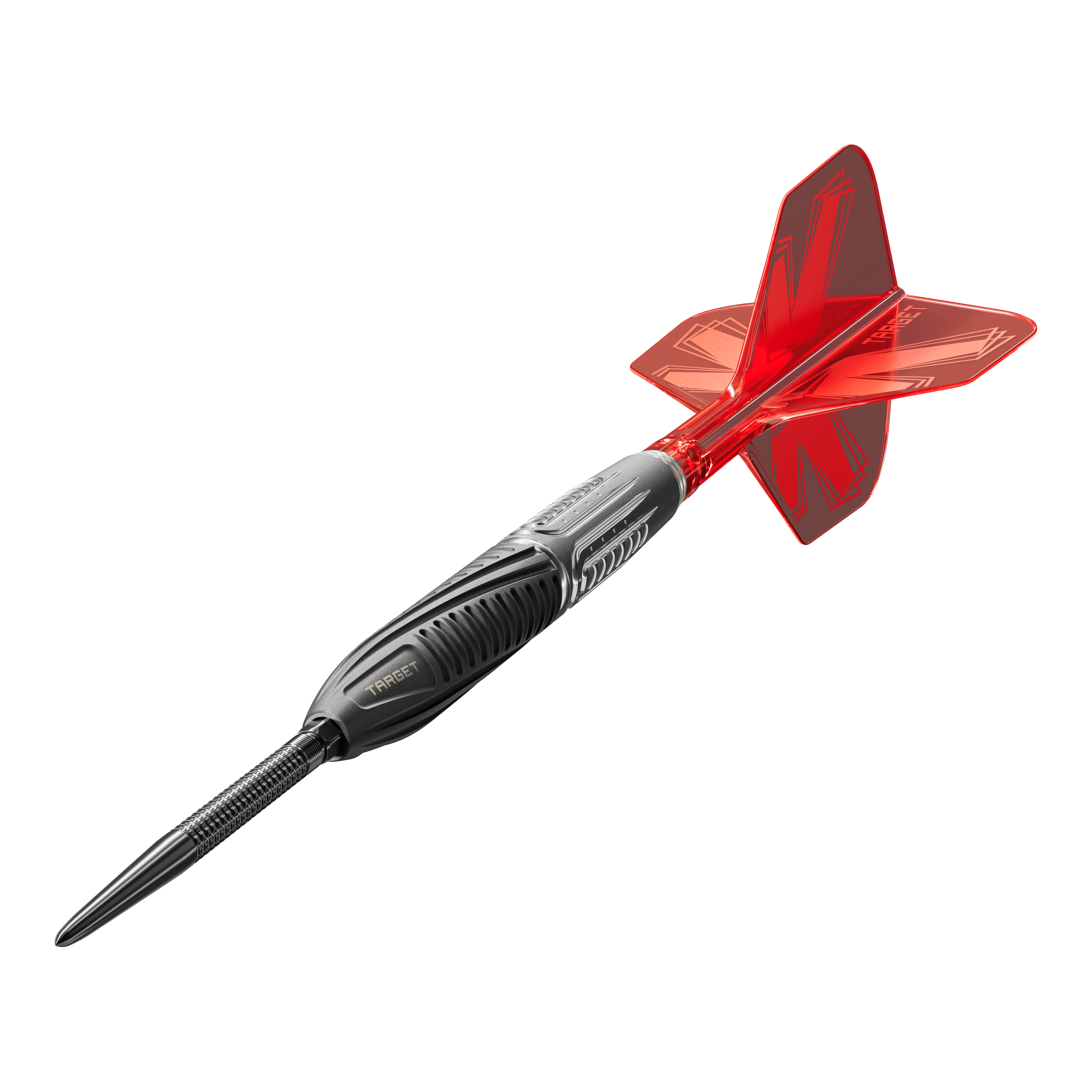 Target Shift Swiss Point Steel Darts Das Bild zeigt die Target Shift Swiss Point Steeldarts. Die Details der Spitzen und Griffflächen sind deutlich erkennbar.