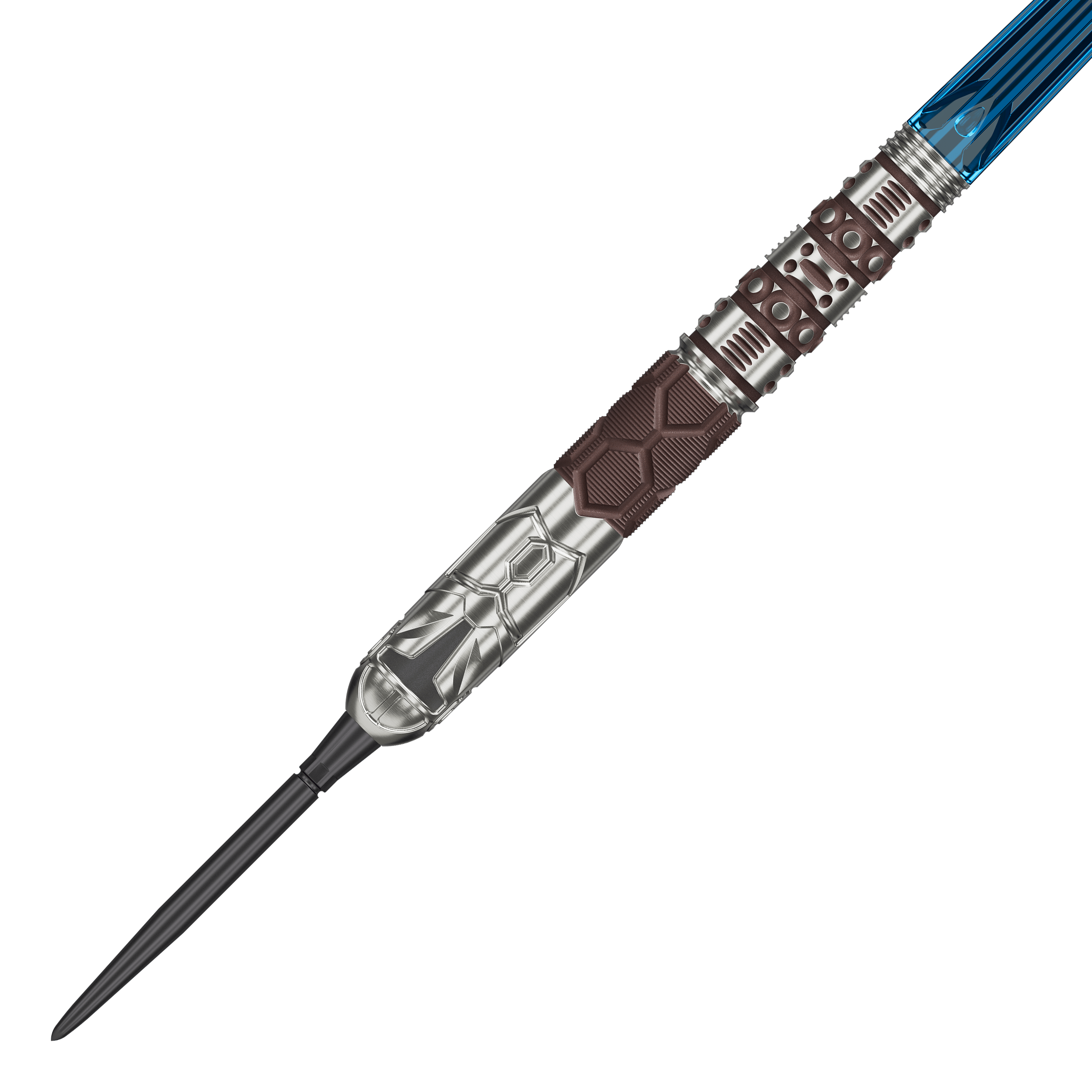Zu sehen sind die Target Star Wars Mandalorian 95 Swiss Point Steeldarts. Die Darts zeichnen sich durch ihr modernes Star Wars Design aus.