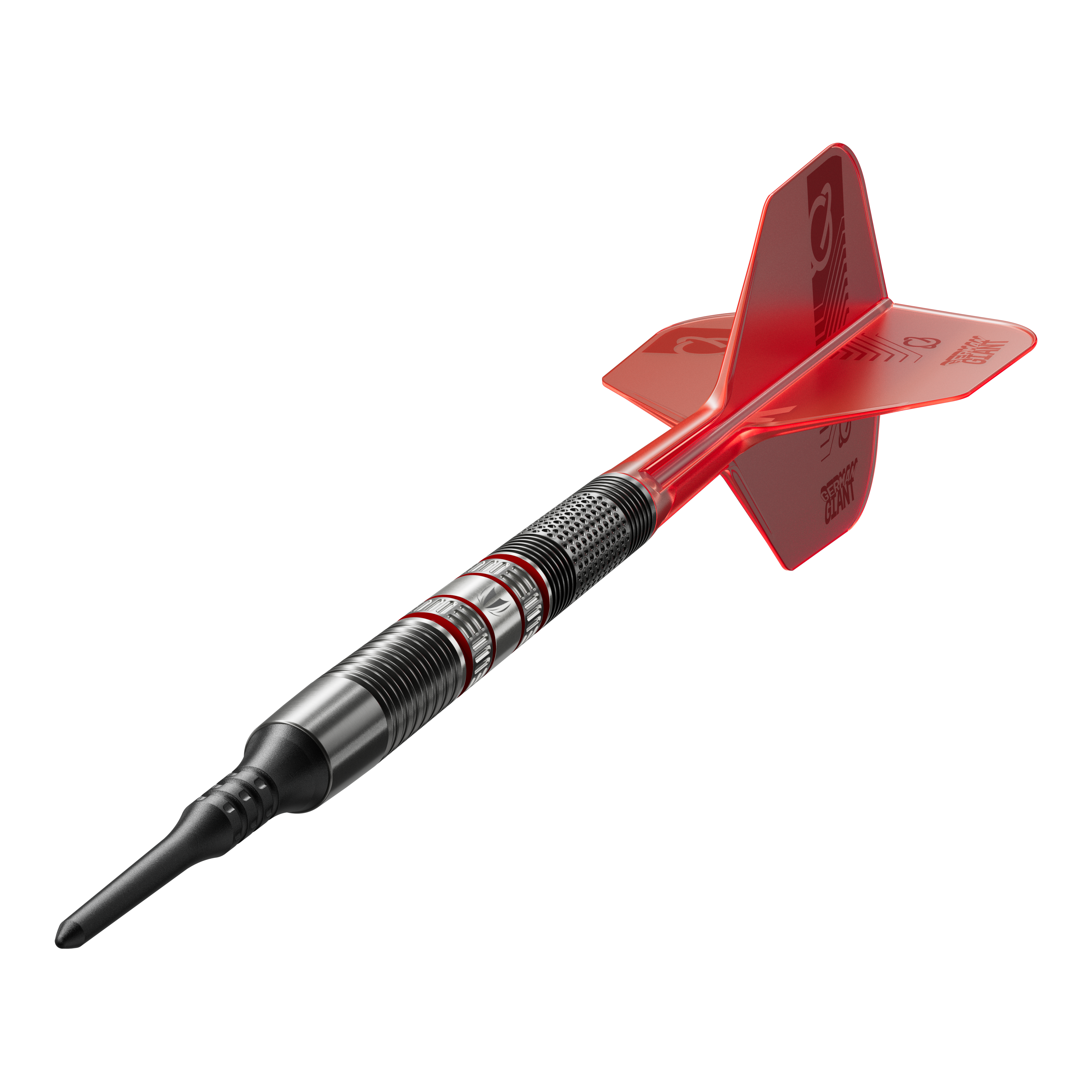 Target Gabriel Clemens 95K soft darts - 19g Dies ist ein Target Gabriel Clemens 95K Softdart mit einem Gewicht von 19g. Der Dartpfeil hat ein schwarzes Barrel mit roten und silbernen Akzenten sowie einen roten Flight.