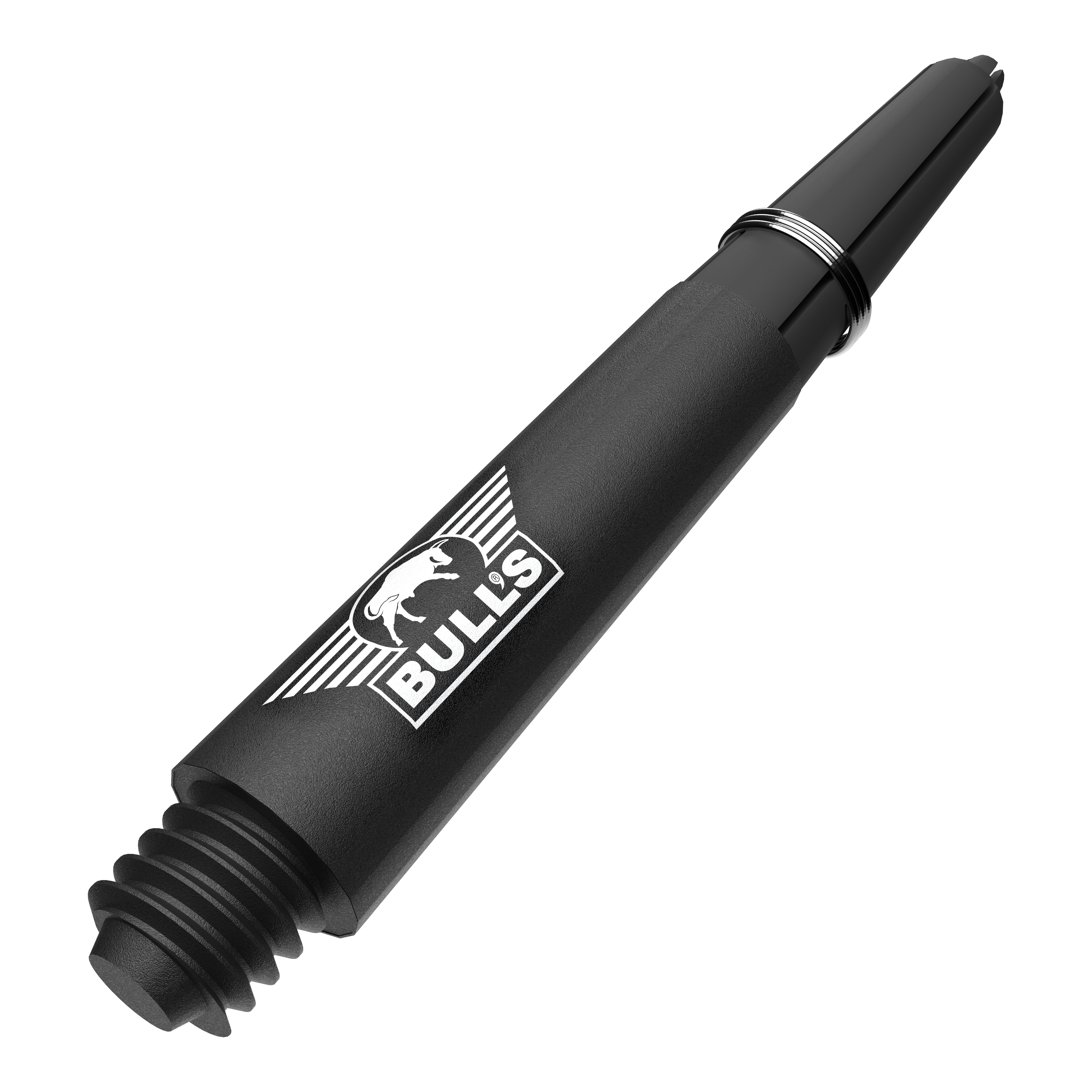 Bulls NL Capo Carbon Shafts - Black Ein Bild mit dem Dateinamen BU55340_BullsNL_Capo_Carbon_Shafts_Schwarz_Short_34mm_2. Abgebildet ist wahrscheinlich ein zweiter kurzer schwarzer Carbon-Shaft für Darts.