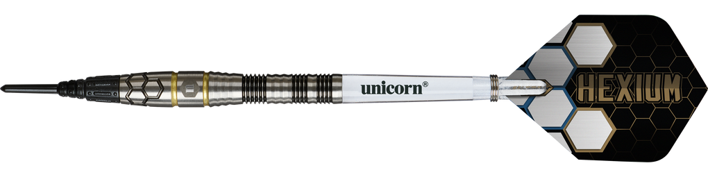 Unicorn Hexium Style 01 Black &amp; Gold Soft Darts - 22g