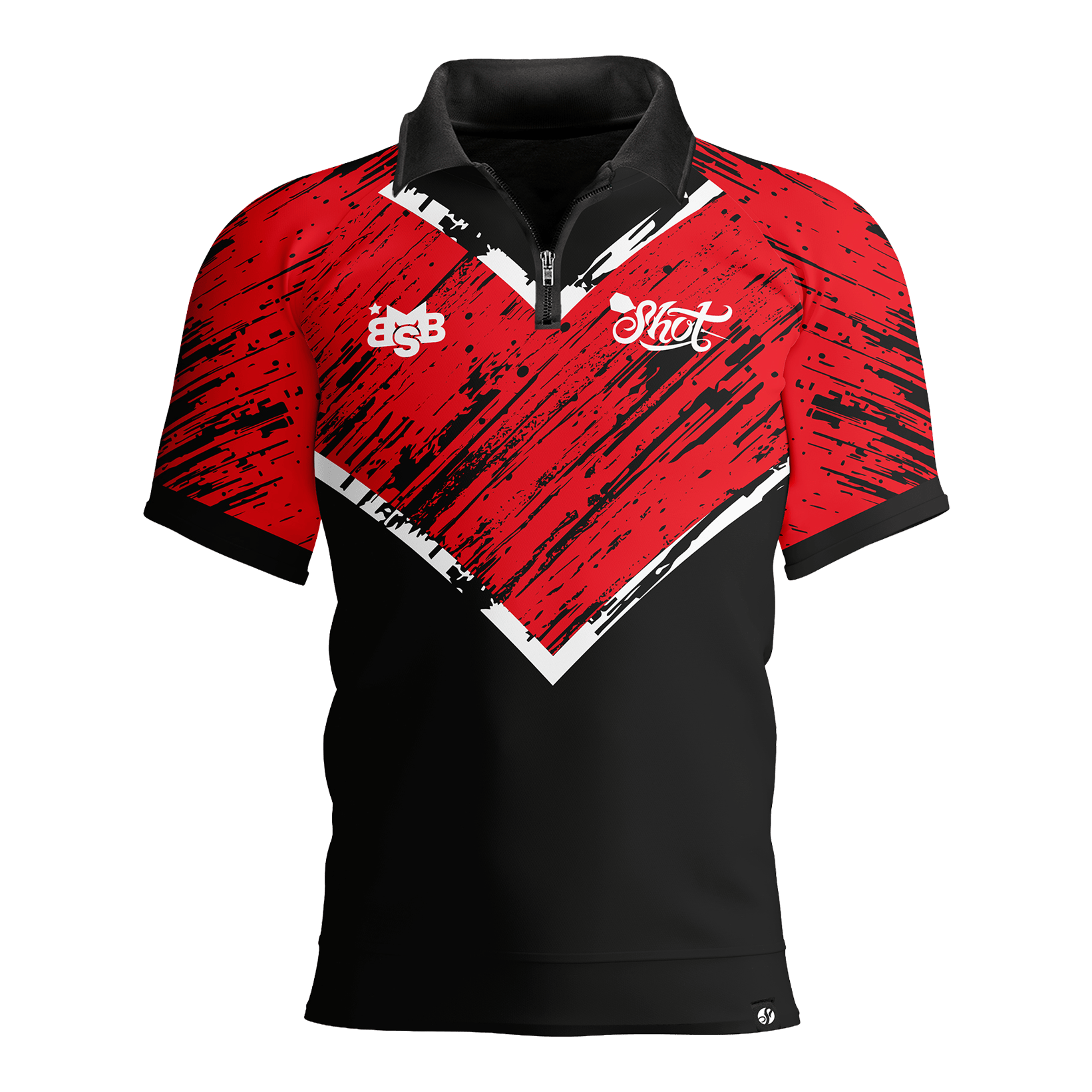 Shot Michael Smith Red Stripe Polo Dart Shirt