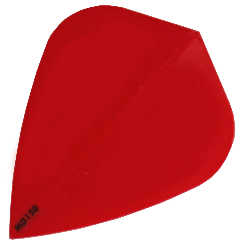 MD150-Kite-Rot Das Bild zeigt das Produkt „McDart MD150 - Kite Flight“. Es handelt sich um ein rotes Dart-Flight in Kite-Form mit der Aufschrift „MD150“ in einer Ecke.