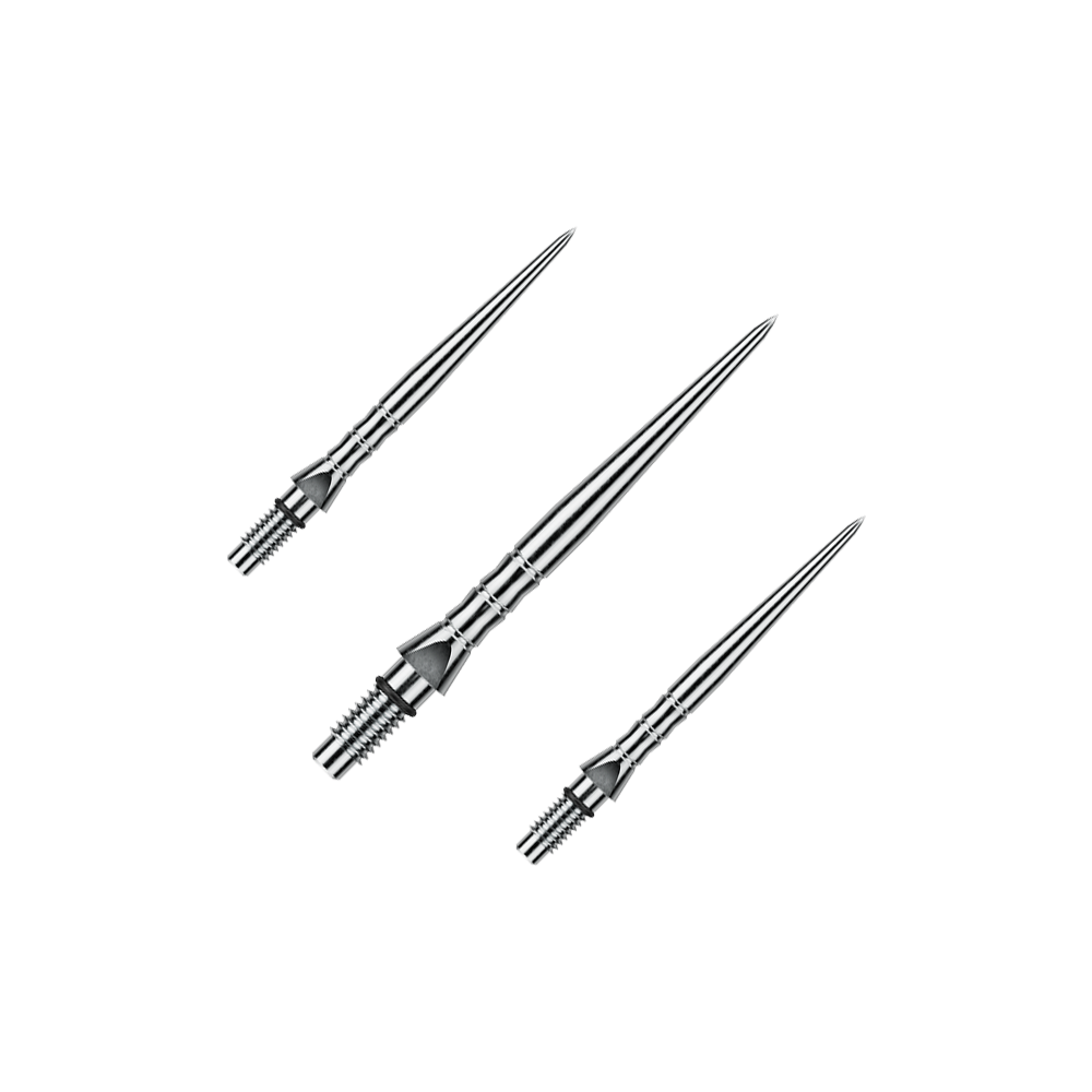 Winmau Switch Point Wave steel dart tips - Silver Effect Abgebildet sind Winmau Switch Point Wave Silver Effect Steeldartspitzen mit 26 mm Länge als Set. Die Steeldartspitzen sind im silbernen Wellendesign gestaltet.