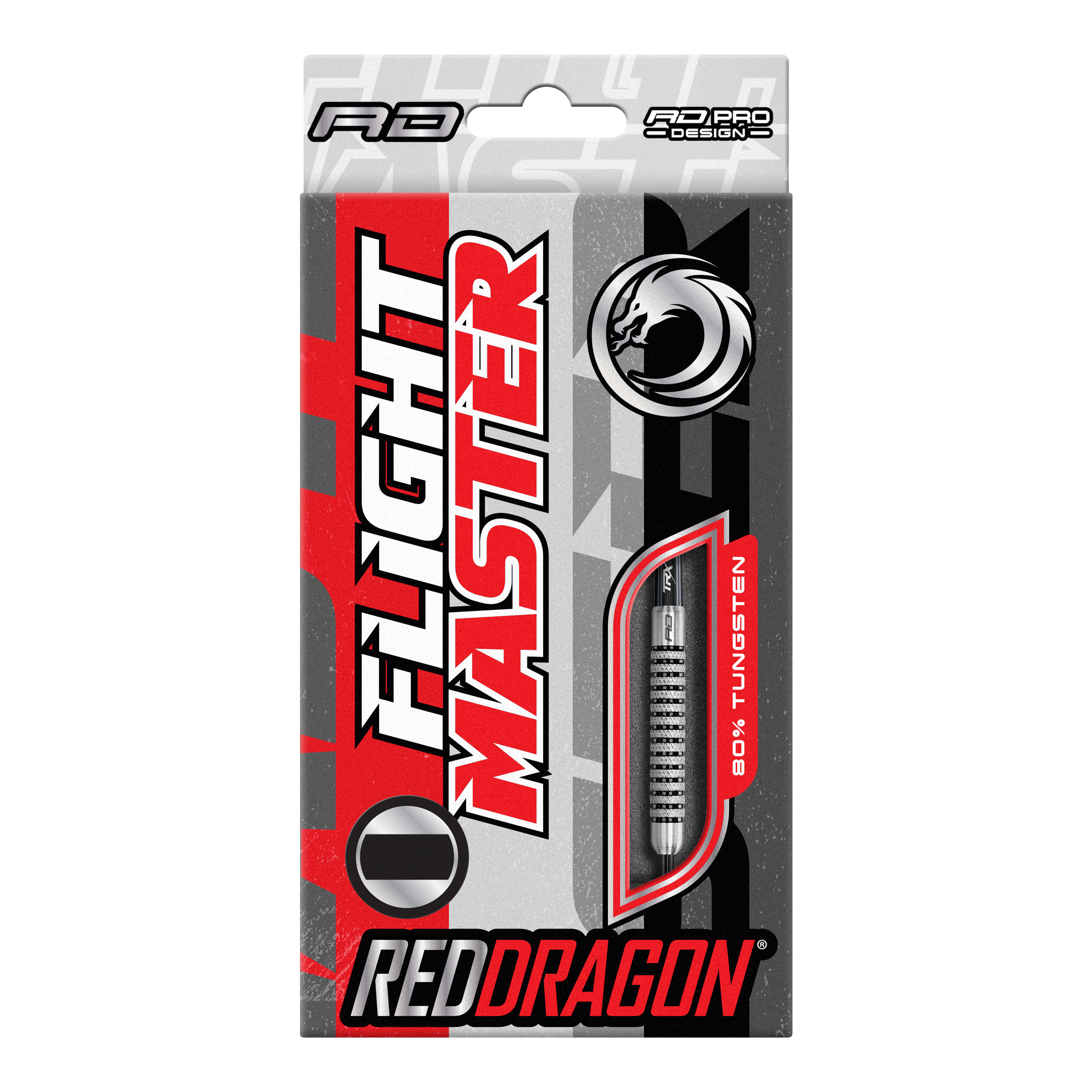 Abgebildet ist Red Dragon Flightmaster Fury 2 Steeldarts - 25g. Der Dart besticht durch sein modernes Design und seine robuste Verarbeitung.