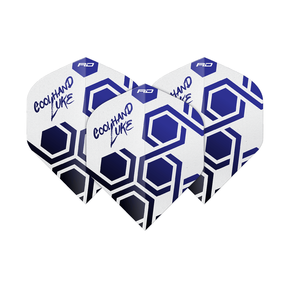 Dieses Bild zeigt das Set Red Dragon Pro Player Premium Luke Humphries Blue TX5 Premium No2 Standard Flights. Die Flights sind für den professionellen Dartgebrauch konzipiert.