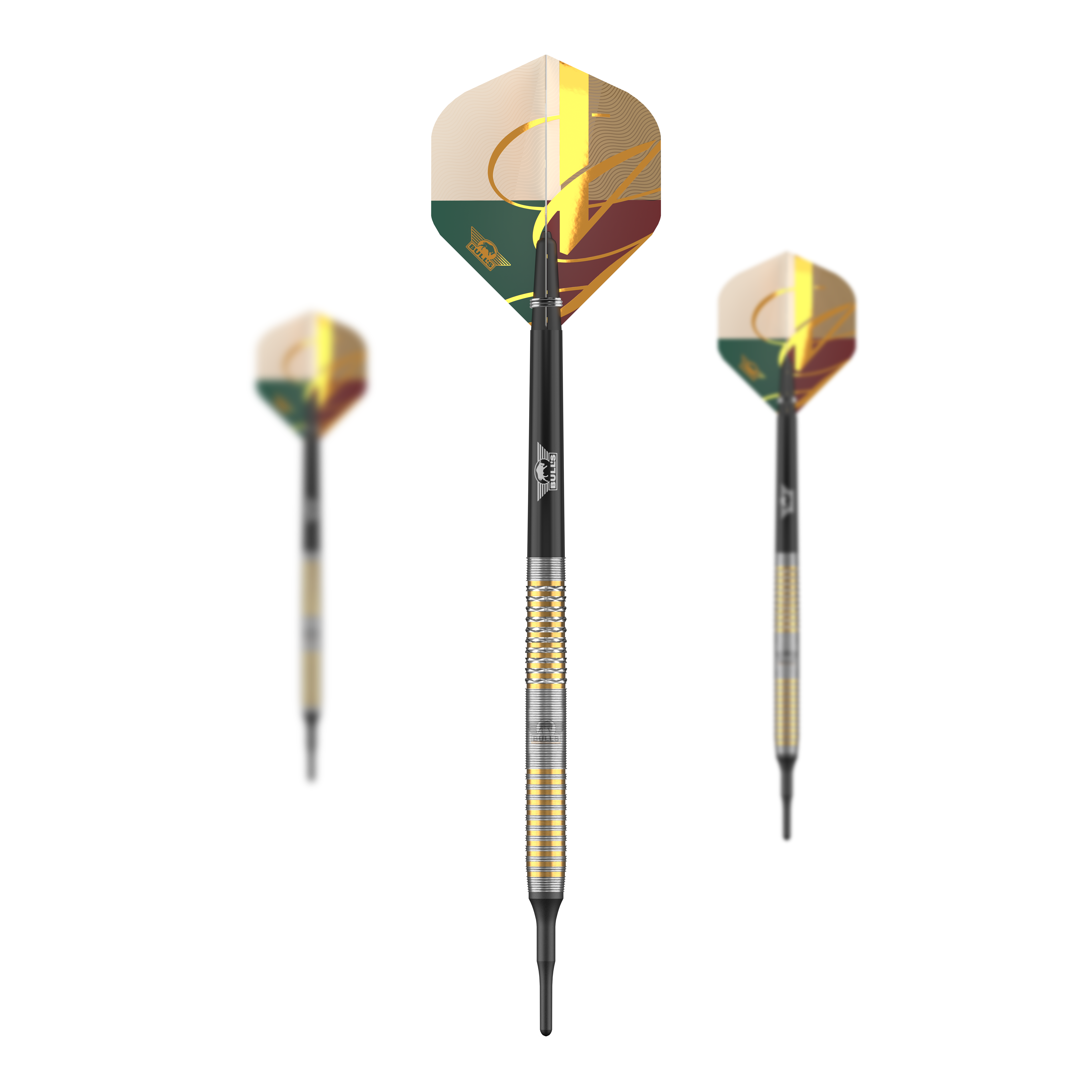 Abgebildet ist das Produkt Bulls NL Vintago Ghost Softdarts - 20g. Die Darts sind für das Softdartspiel konzipiert.