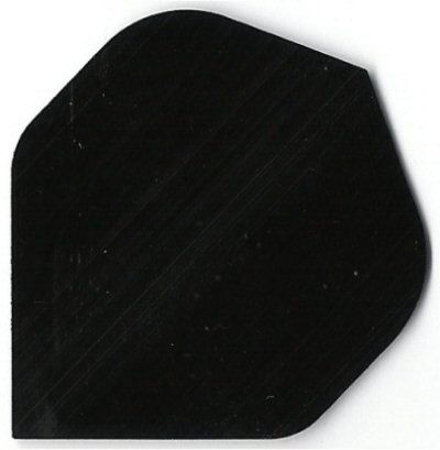 pr2 Das Bild zeigt ein Poly-Plain Flights PR2 Dart-Flügel. Er ist schwarz und hat eine abgerundete, leicht eckige Form.