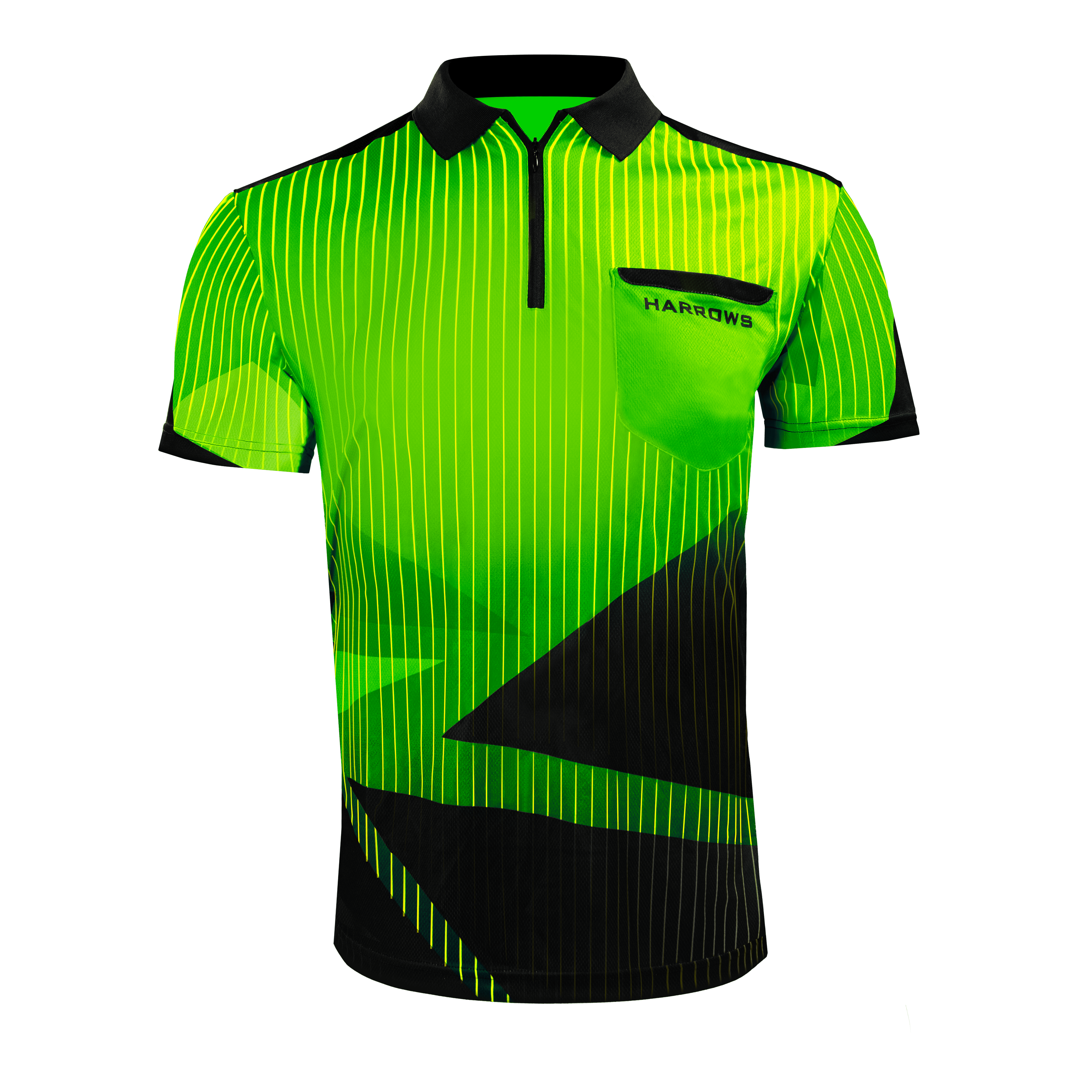 Harrows Shard Dartshirt - Grün Harrows Shard Dartshirt wird als Kleidungsstück präsentiert. Das Polohemd hat einen modernen Schnitt.