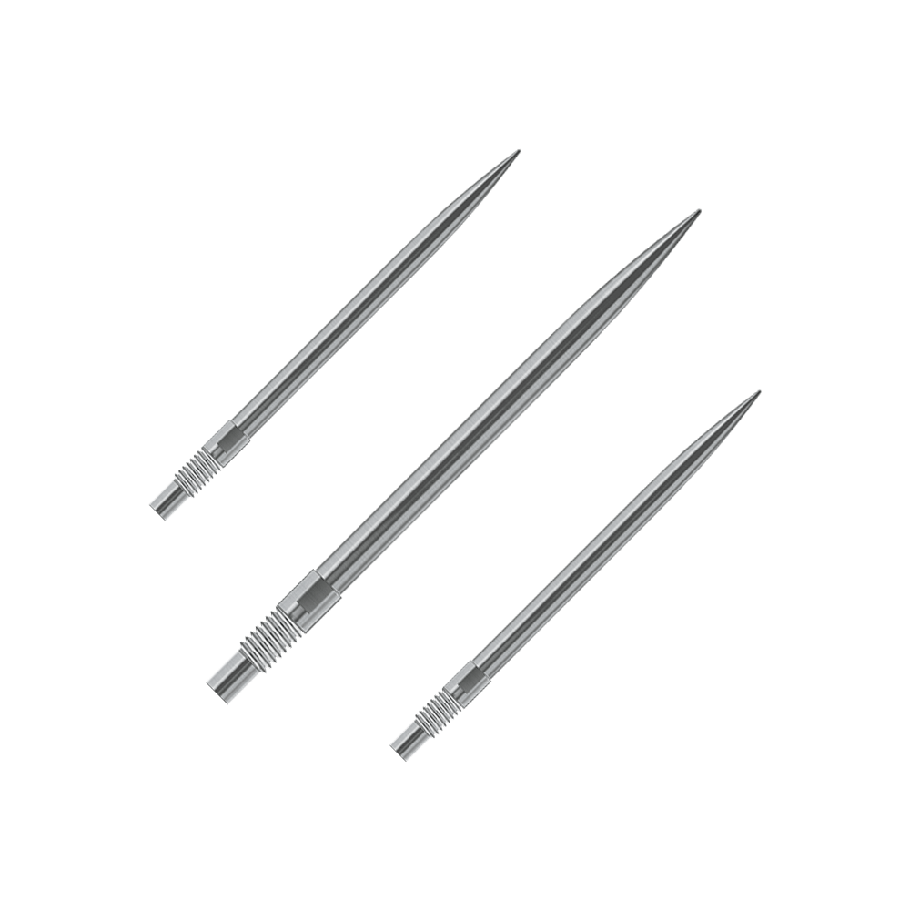 Harrows Quick Point Dart Tips - Silver Dargestellt ist wahrscheinlich ein Set silberner Dartspitzen von Harrows, 35mm lang. Die Datei trägt den Namen 'QP23943_Harrows_QuickPoint_Dartspitzen_Silber_35mm_1Set'.