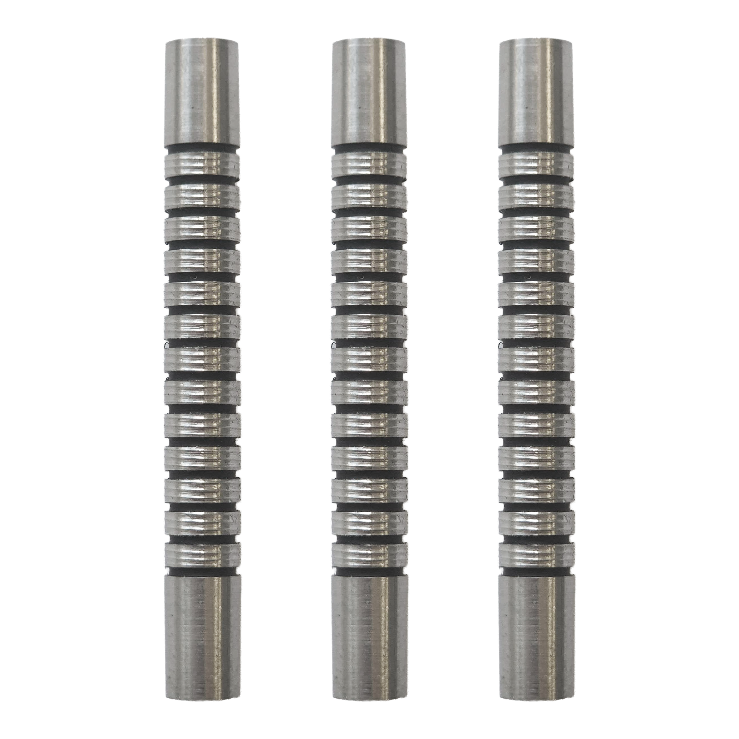McDart Black Ring Softdart Barrels - 18g Dieses Bild zeigt ein Set von McDart Black Ring Softdart Barrels - 18g. Mehrere schwarze Dart-Barrels sind nebeneinander angeordnet.
