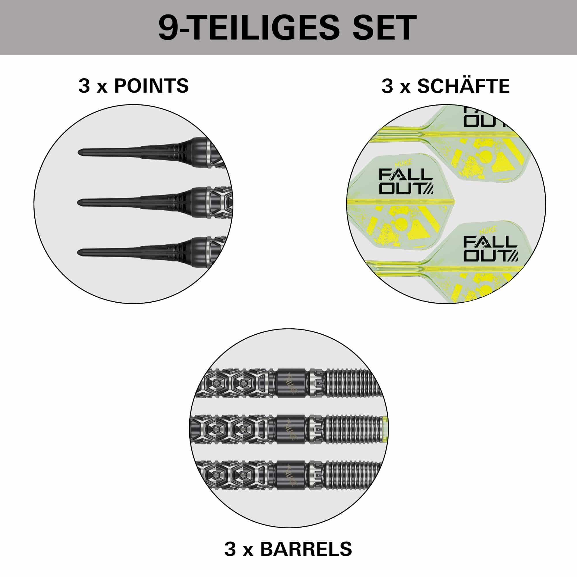 Target Luke Littler Nuke Fallout Soft Darts - 19g Target Luke Littler Nuke Fallout Soft Darts - 19g