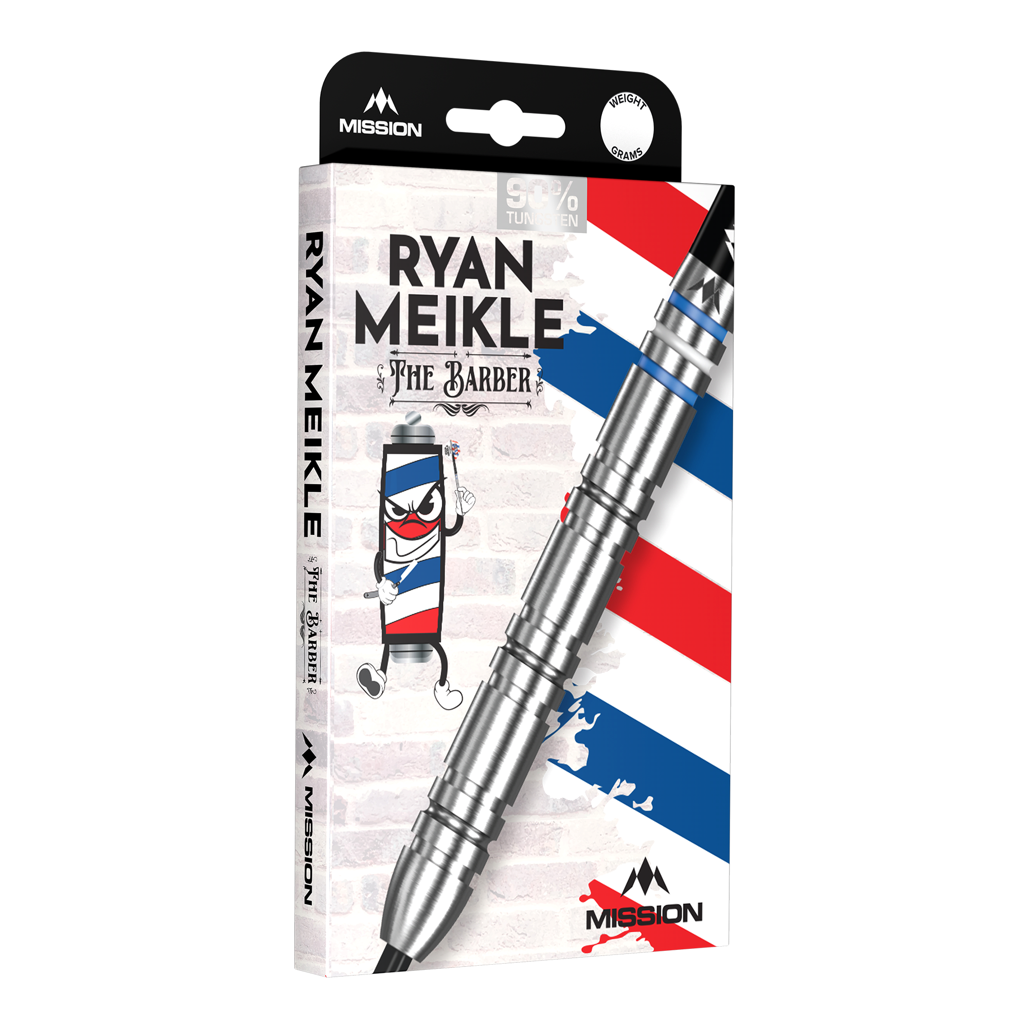 Mission Ryan Meikle The Barber Steeldarts - 23g Hier sieht man die Mission Ryan Meikle The Barber Steeldarts - 23g. Diese Darts zeichnen sich durch ihr einzigartiges Design aus.