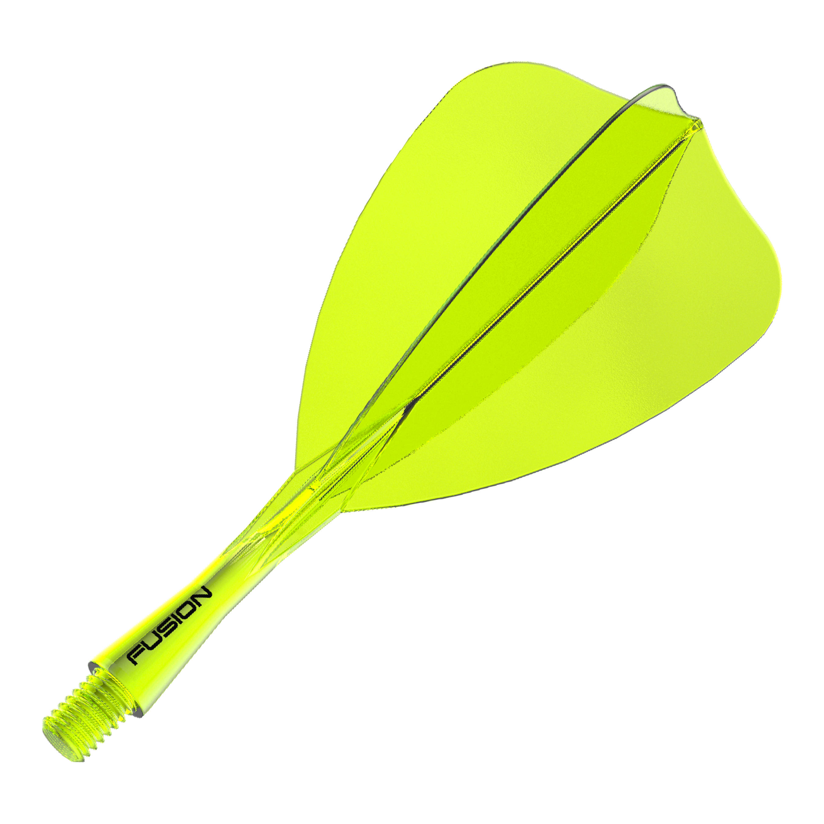 Winmau Fusion Flight Shaft System Arrow Neon Yellow Abgebildet ist ein einzelner neon-gelber Dart-Schaft und -Flight des Winmau Fusion Flight Shaft Systems Arrow 22mm. Dieses Zubehör ist für den Dartsport geeignet.