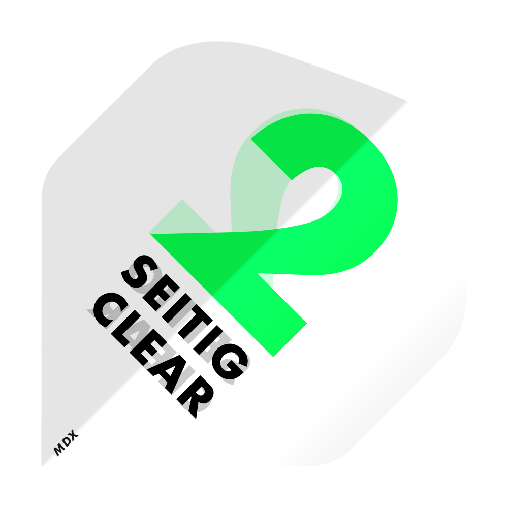 MD-650_2-Seitig_Bedruckte_Clear_Flights_Logo_oder_Bilddruck_1 Das Bild zeigt eine stilisierte, grüne Zahl 2 auf transparentem Hintergrund. Daneben steht der Text "SEITIG CLEAR" in schwarzer Schrift sowie "MDX" in der Ecke.