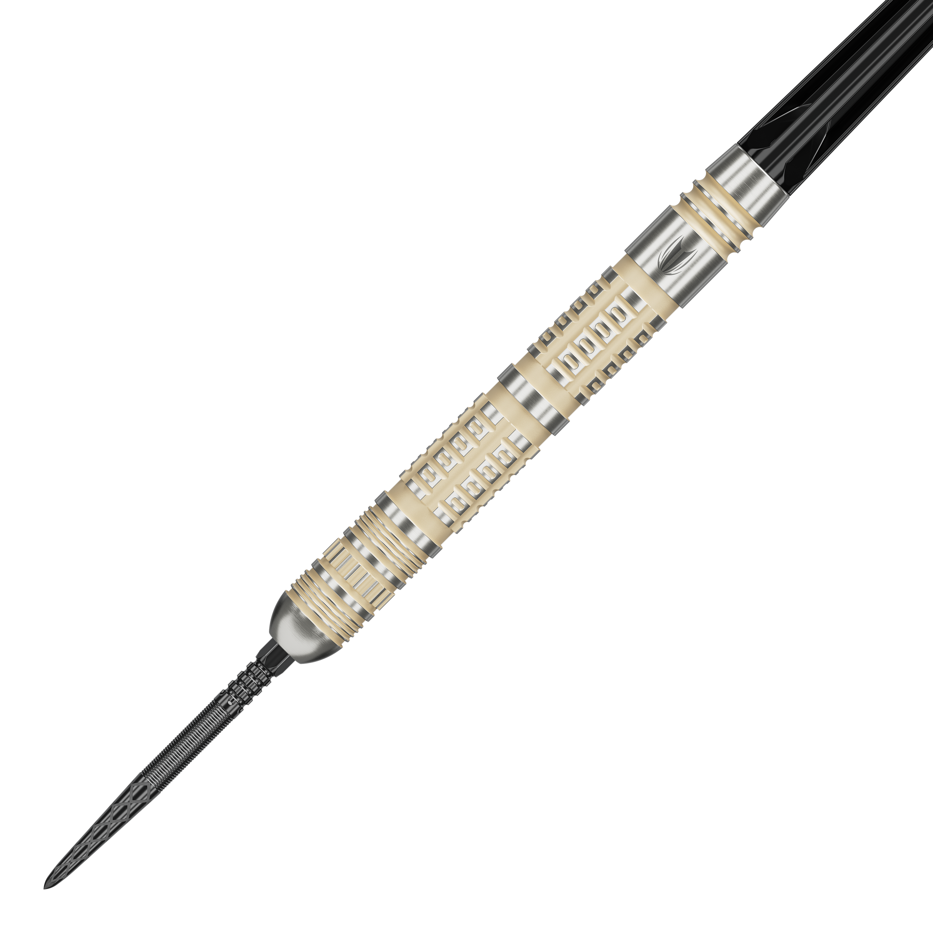 Target Dimitri Van Den Bergh 95K Swiss Point Steel Darts Abgebildet ist das Produkt Target Dimitri Van Den Bergh 95K Swiss Point Steeldarts. Das Bild zeigt die Steeldarts aus einer bestimmten Perspektive.