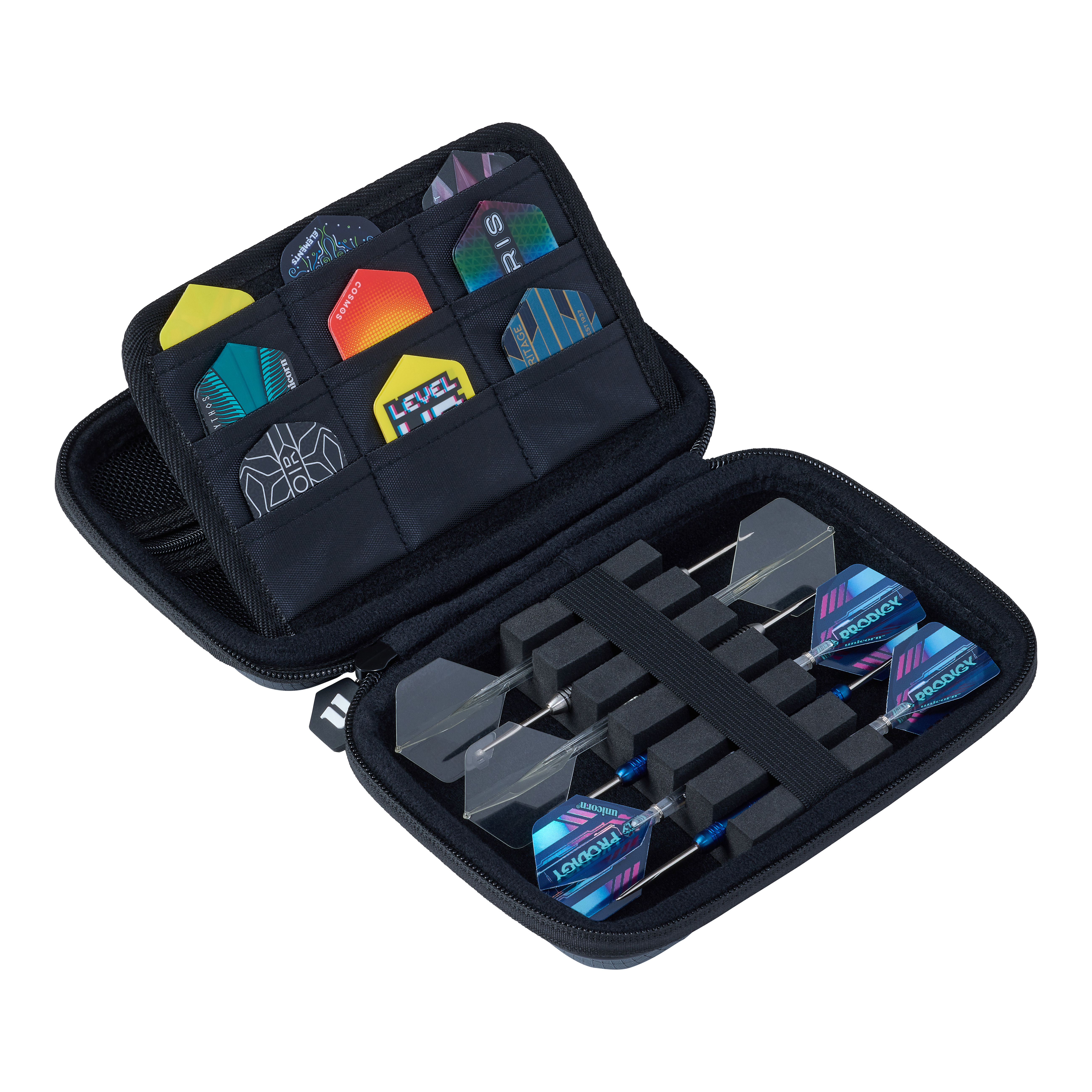 Unicorn Vanguard Medium Dartcase - Grey Das Bild zeigt das Unicorn Vanguard Medium Dartcase in der Farbe Grau. Diese Tasche ist robust und eignet sich für Dartspieler.