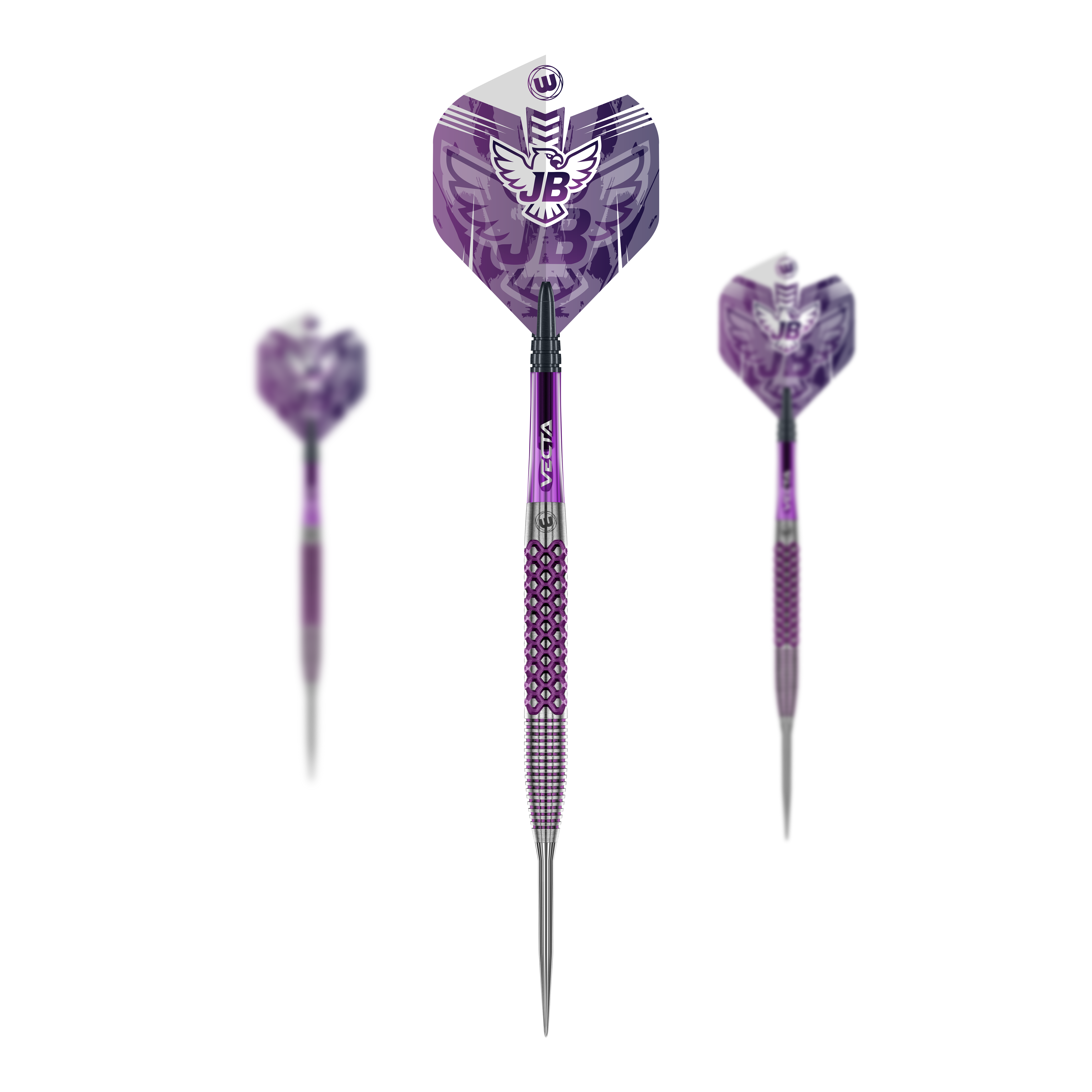 Hier ist ein Set der Winmau John Brown Signature Edition Steeldarts - 23g zu sehen. Das Set eignet sich optimal für Profis und Hobbyspieler.