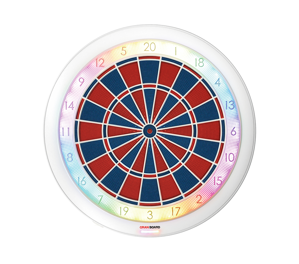 GranBoard 132 Electronic Dartboard with Hybrid Pro Dartboard Stand Das Bild zeigt das GranBoard 132 Elektronisches Dartboard mit Hybrid Pro Dartboardständer. Es handelt sich um ein Dartboard-Set, das für Spieler entwickelt wurde.