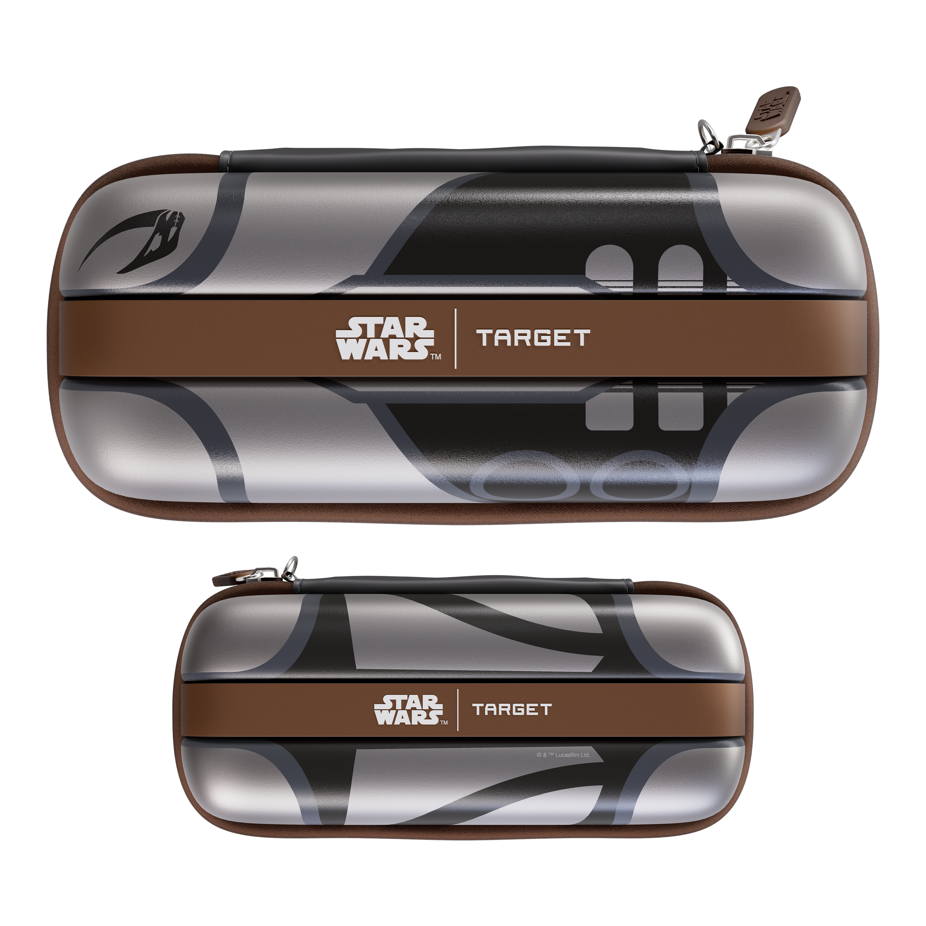 Das Bild zeigt das Target Star Wars Boa Dartcase - Mandalorian. Es handelt sich um ein Dart-Etui mit Mandalorian-Motiv aus der Star Wars Kollektion.