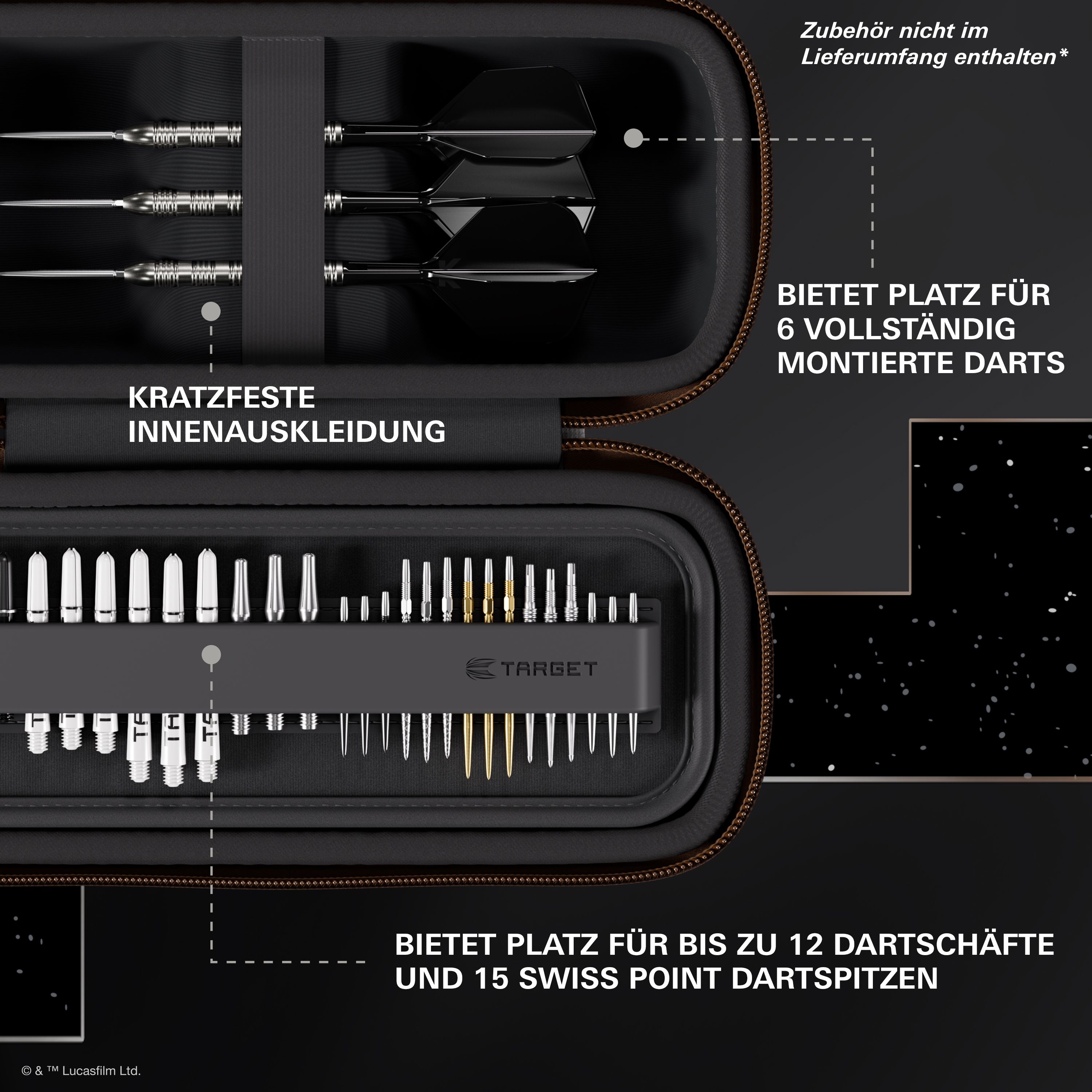 Target Star Wars Boa Dartcase - Mandalorian Dieses Bild zeigt das Target Star Wars Boa Dartcase - Mandalorian. Das Dartcase hat ein Motiv vom Mandalorianer aus Star Wars.
