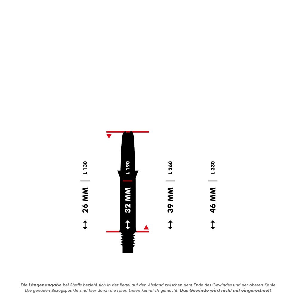L-L-Style-Shaft Carbon Silent Straight - Clear Dargestellt ist ein L-Style Carbon Silent Straight Dart-Schaft ohne Kappen in 32mm Länge. Das Produkt ist deutlich sichtbar auf weißem Hintergrund.