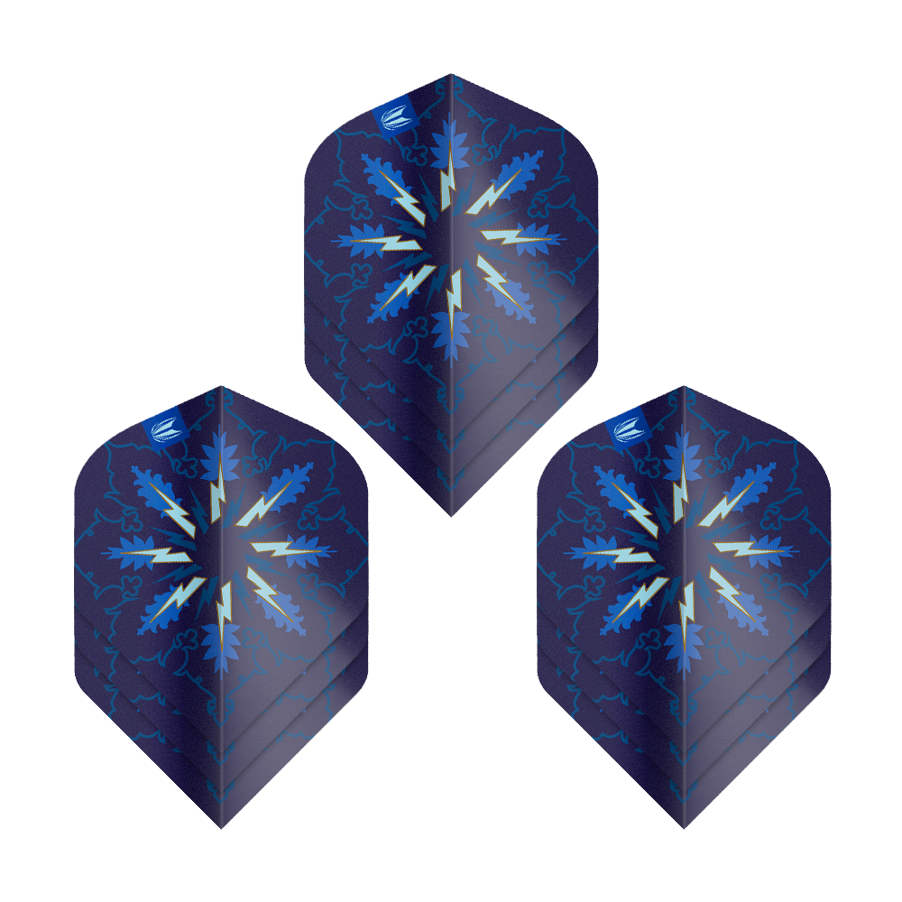 Abgebildet ist das Produkt Target ProUltra Phil Taylor Power Gx2 No2 Standard Flights - 3 Sets. Es handelt sich um Dart-Flights im speziellen Design von Phil Taylor.