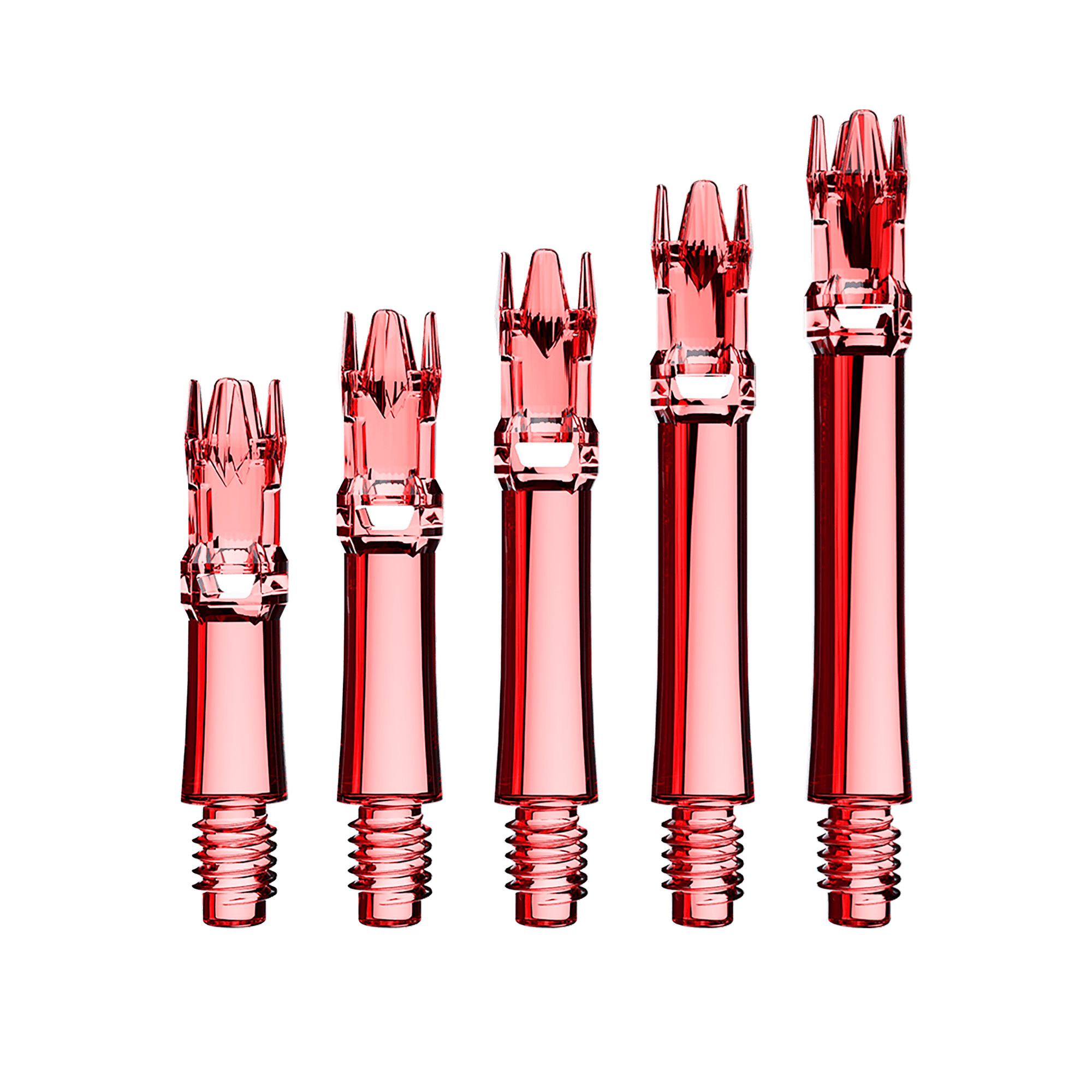 L-Style L-System Replacement Shafts - Clear Red Hier sieht man die L-Style L-System Ersatzshafts in der Farbe Clear Red. Es handelt sich um rote Ersatzschäfte für Dartpfeile.