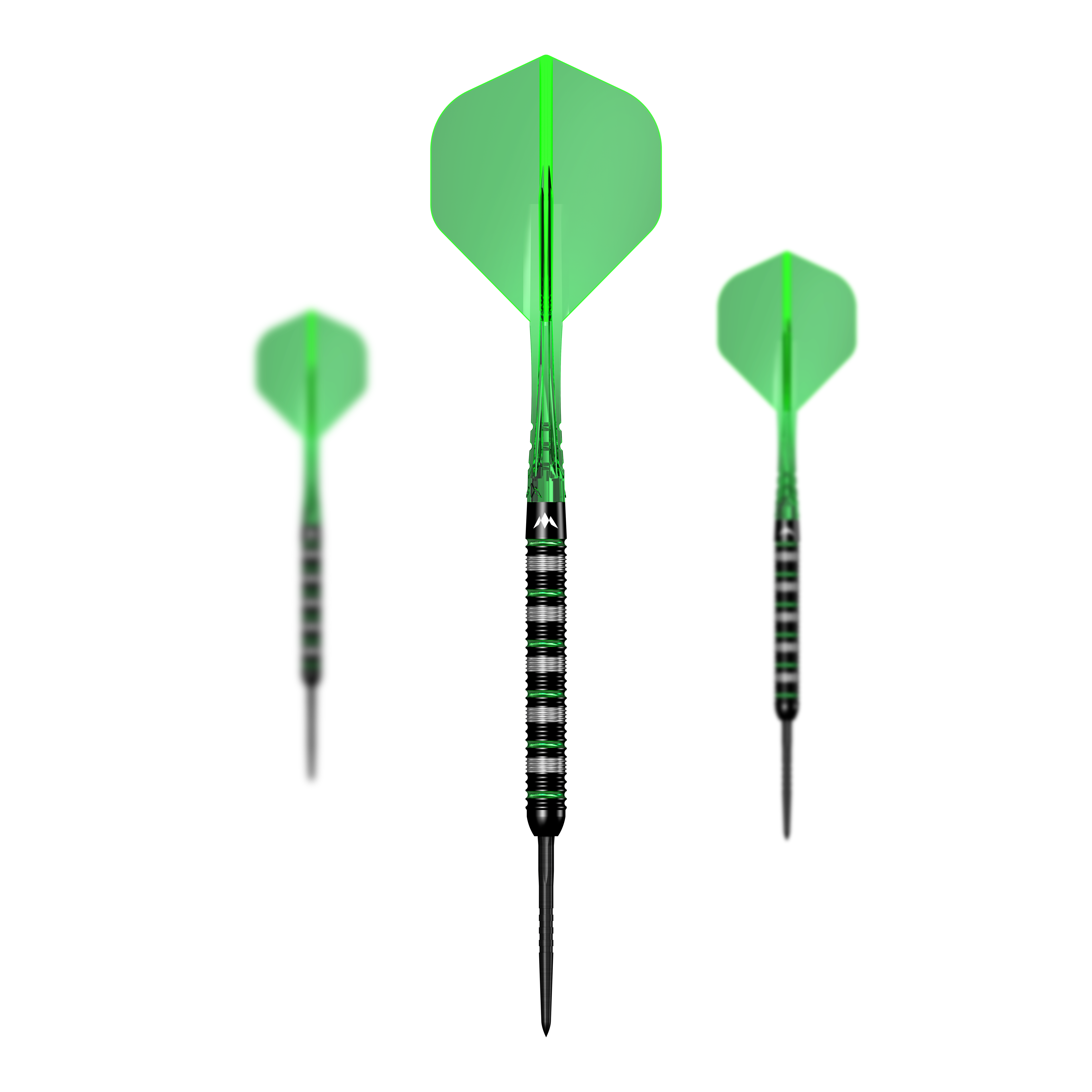 Mission Moldavite Steel Darts - 23g Auf diesem Bild ist ein Set der Mission Moldavite Steeldarts - 23g zu sehen. Das Set besteht aus mehreren Dartpfeilen.