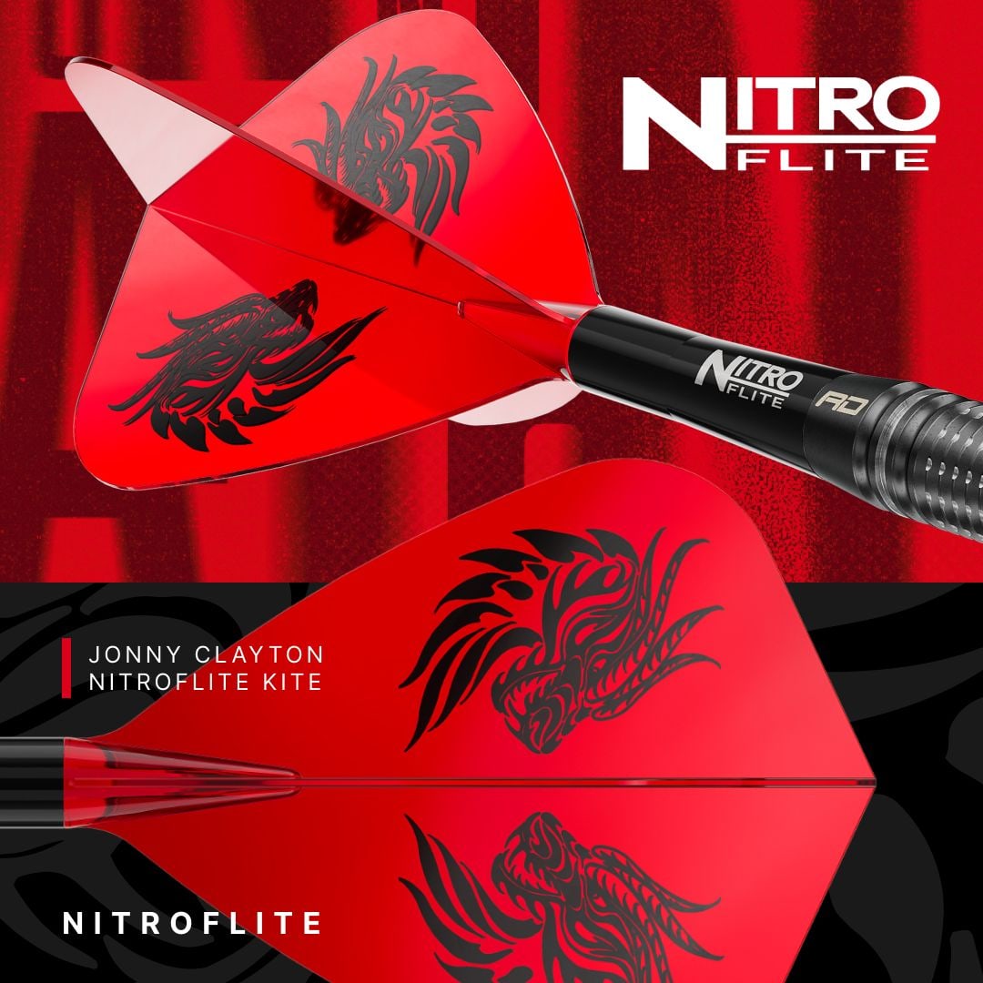 Red Dragon Jonny Clayton RD-PRO Switch Point Steel Darts Abgebildet sind Red Dragon Jonny Clayton RD-PRO Switch Point Steeldarts. Die Dartpfeile werden detailliert und aus der Nähe gezeigt.