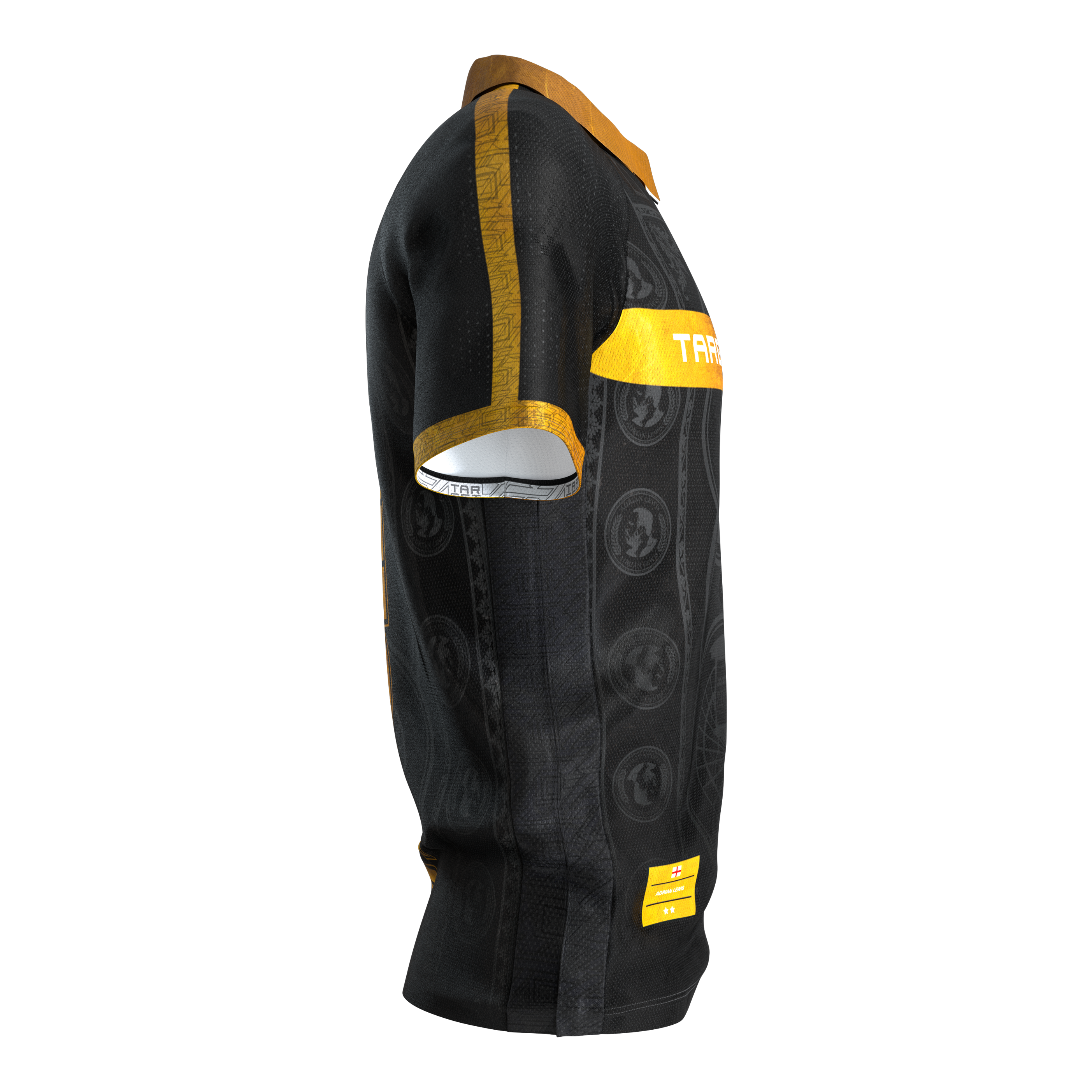 Zu sehen ist das Target Adrian Lewis Dartshirt 2026. Es ist ein spezielles Sportshirt für Dartspieler.