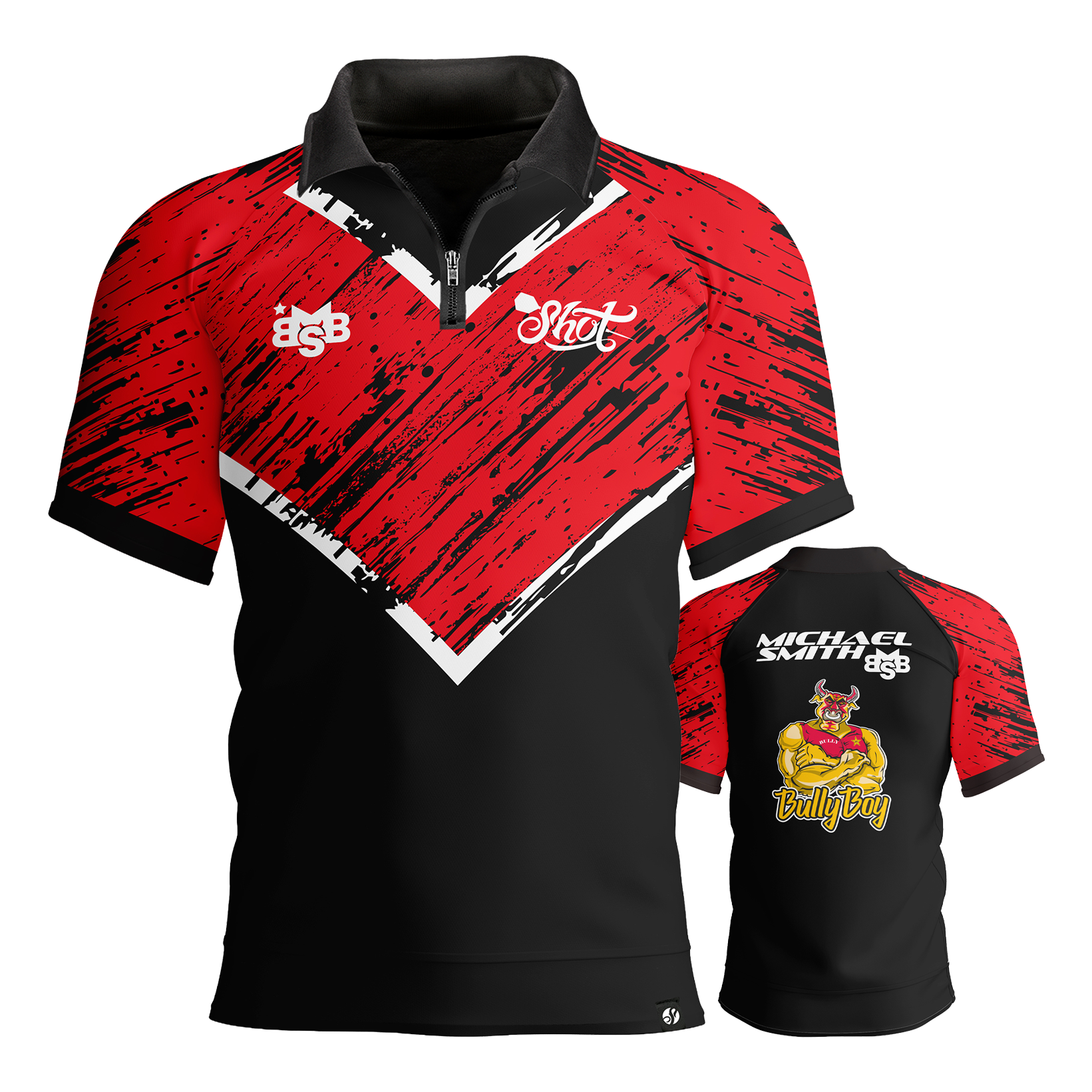 Shot Michael Smith Red Stripe Polo Dart Shirt Shot Michael Smith Red Stripe Polo Dart Shirt
