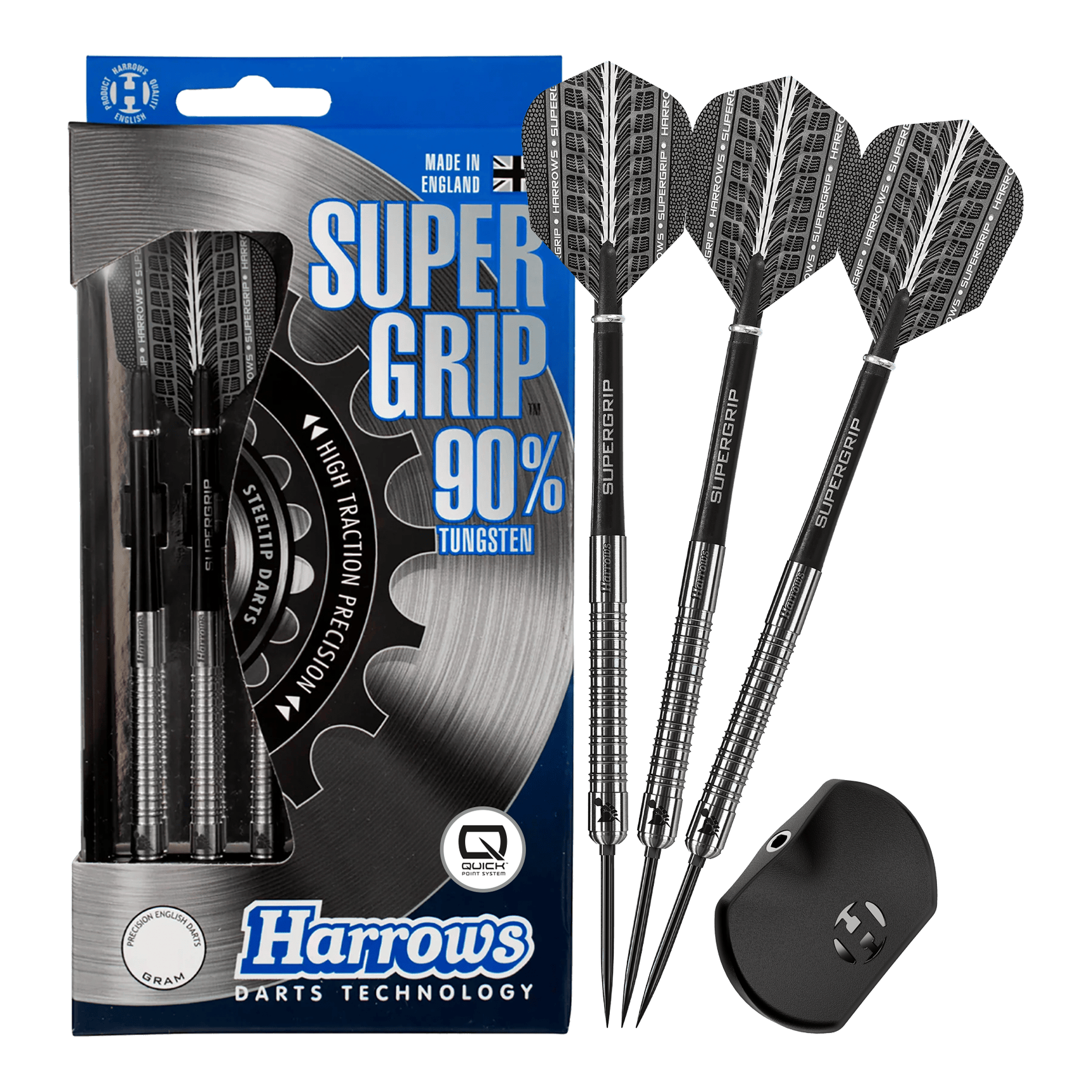 Harrows Supergrip 90 Quick Point Steel Darts