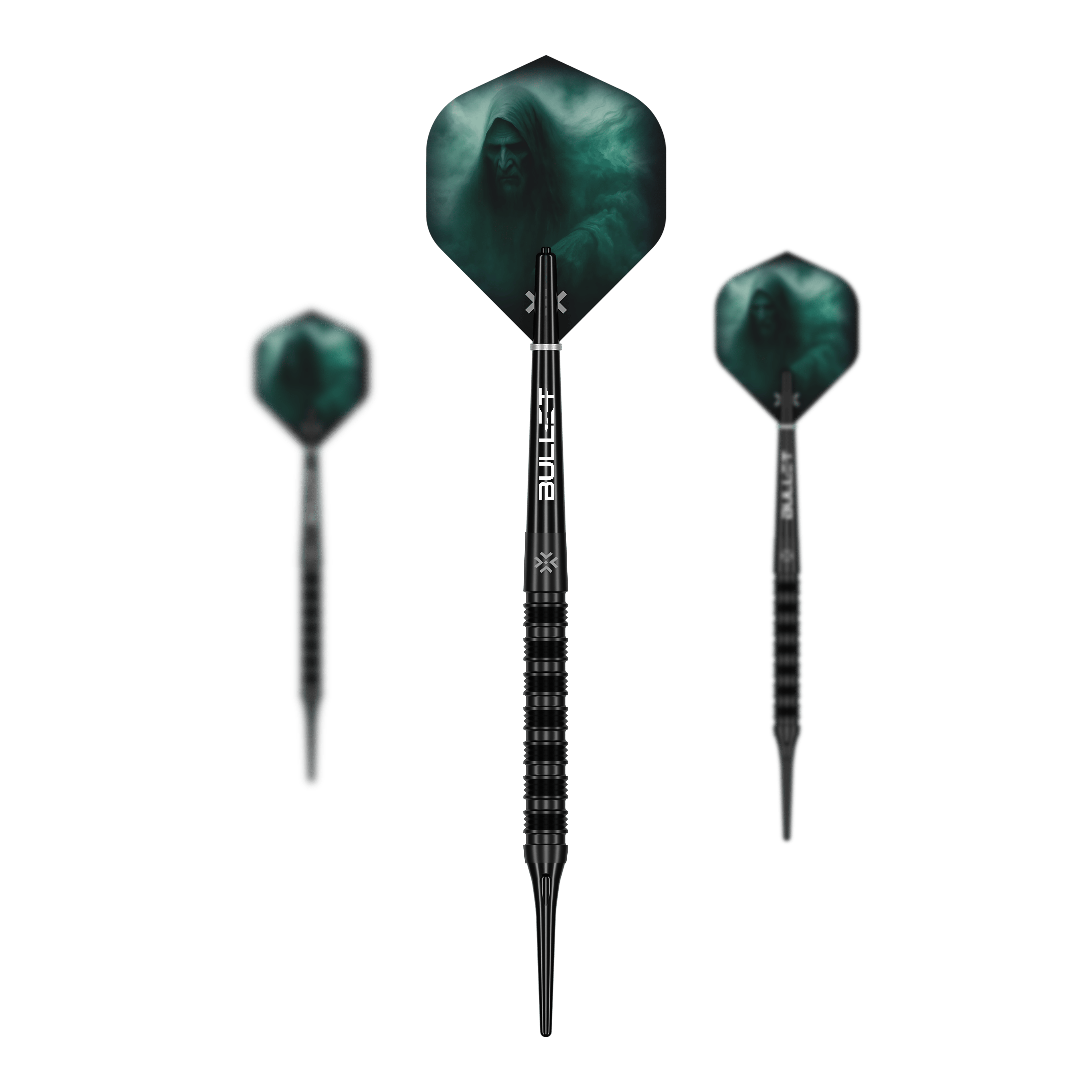 Abgebildet ist das Set Bullet Shadow Softdarts - 20g. Die Pfeile sind hochwertig verarbeitet und ideal für das Softdartspiel.