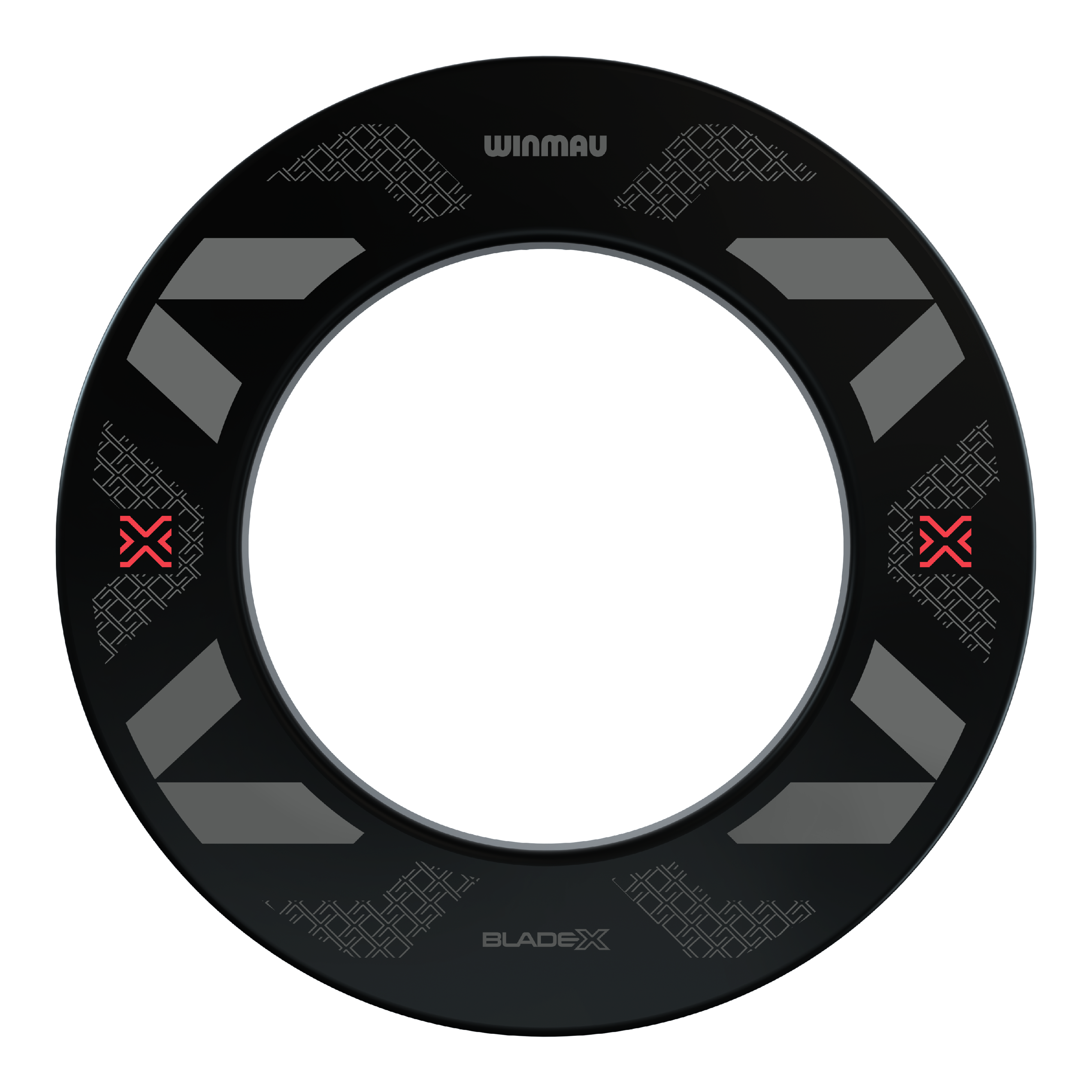 Winmau Blade X Dartboard Surround Hier ist das Produkt Winmau Blade X Dartboard Surround abgebildet. Die Umrandung schützt den Bereich um das Dartboard vor Abprallern.