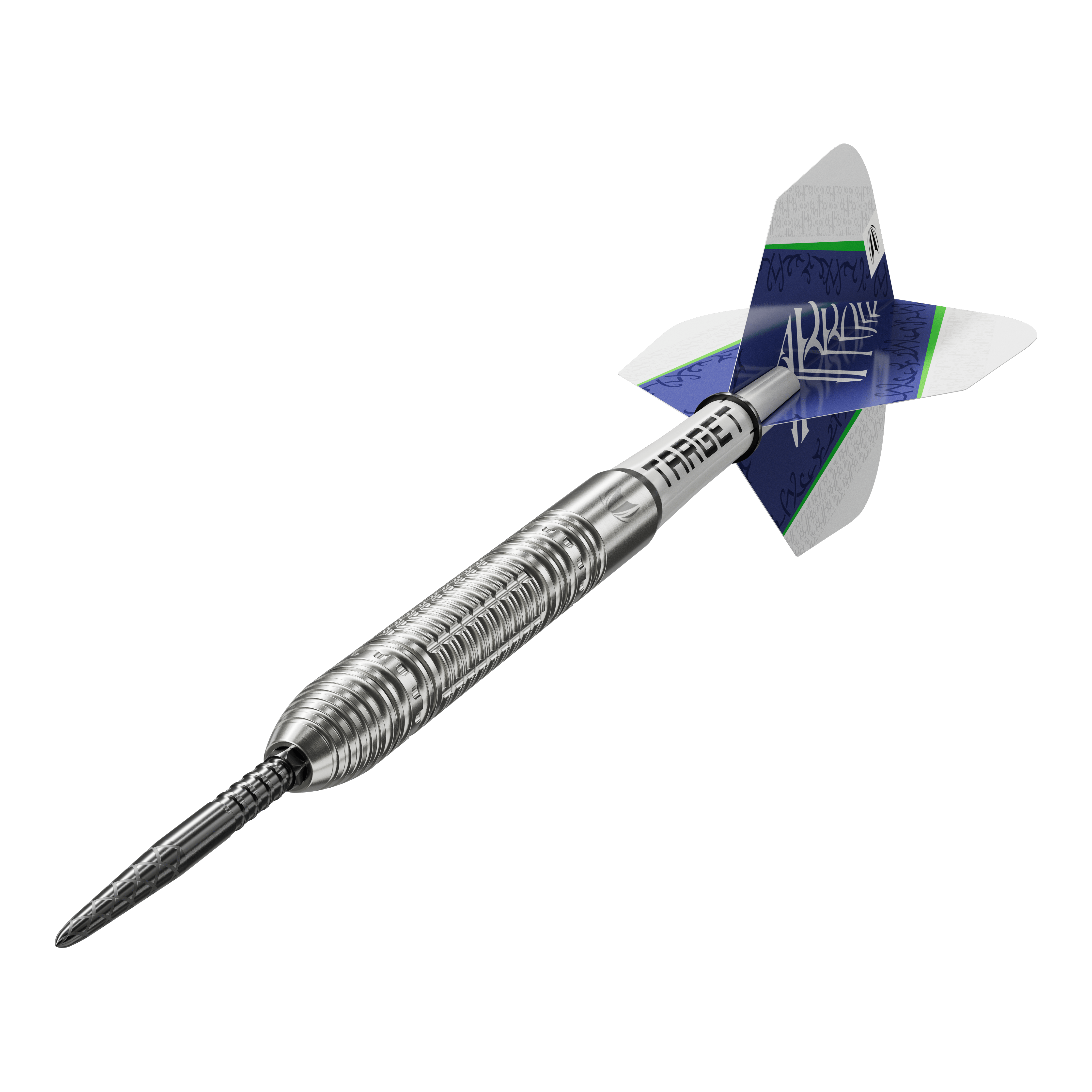 Target Shane McGuirk GEN1 Swiss Point Steel Darts - 23g Mehrere Target Shane McGuirk GEN1 Swiss Point Steeldarts - 23g sind nebeneinander angeordnet. Das Material ist glänzend.