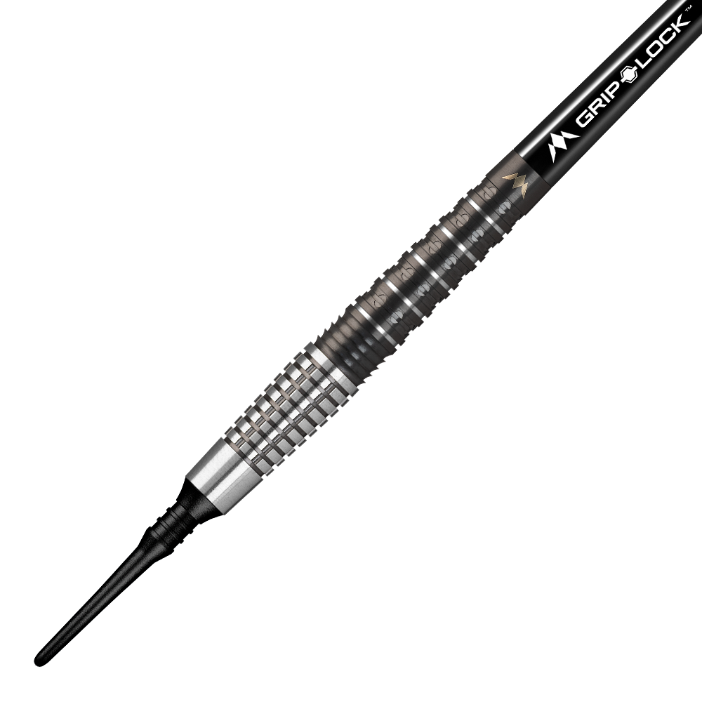 Mission Makara M2 soft darts - 20g Dies ist der Mission Makara M2 Softdart mit einem Gewicht von 20g. Der Dartpfeil hat ein silber-schwarzes Design mit strukturiertem Griffbereich und einer schwarzen Kunststoffspitze.