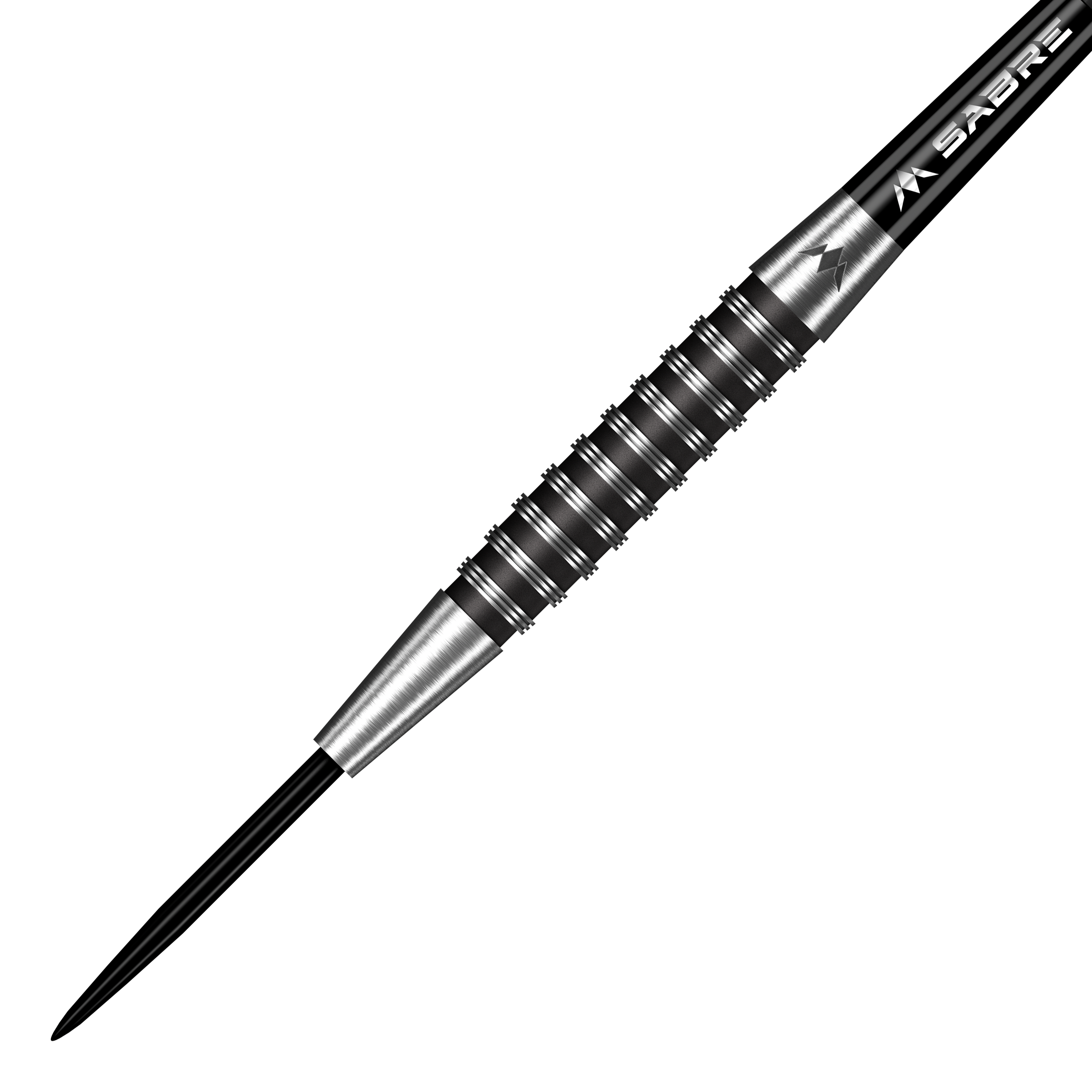 Das Bild zeigt Mission Kunai Black PVD Steeldarts - 23g. Diese hochwertigen Steeldarts haben ein modernes schwarzes Design.