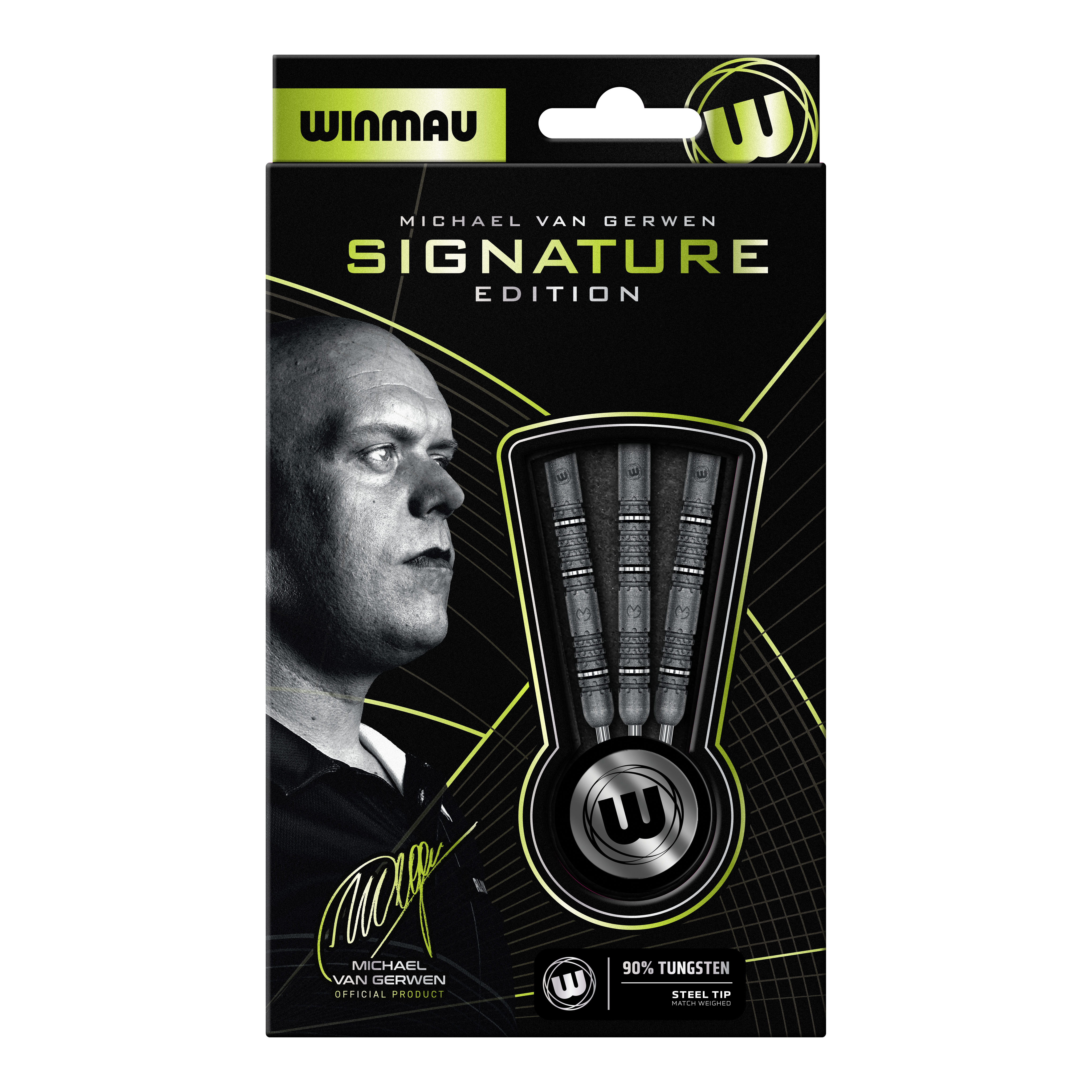 Winmau Michael Van Gerwen Signature Edition Steeldarts Abgebildet sind die Winmau Michael Van Gerwen Signature Edition Steeldarts. Diese Darts sind speziell für den bekannten Spieler Michael Van Gerwen designt.